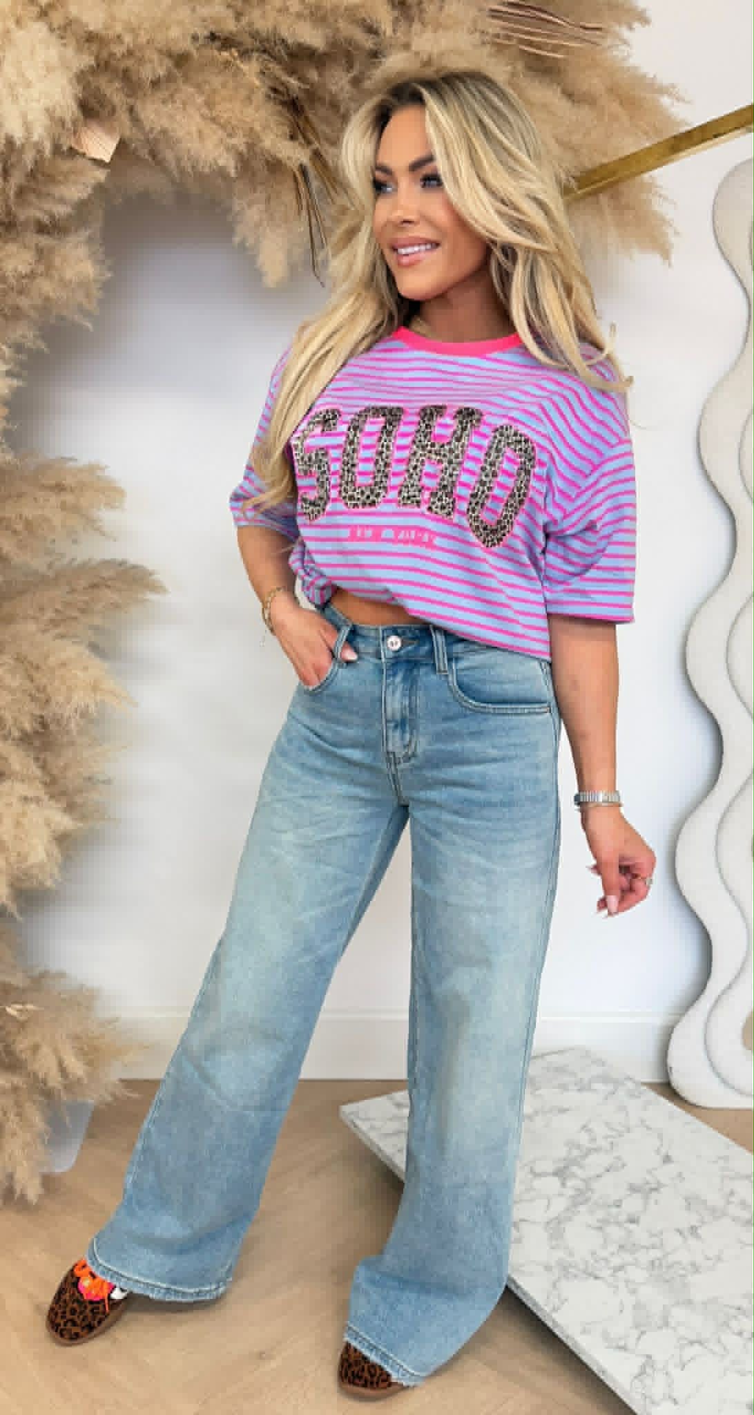 SOHO LEO STRIPE TEE 00196-2 BLUE