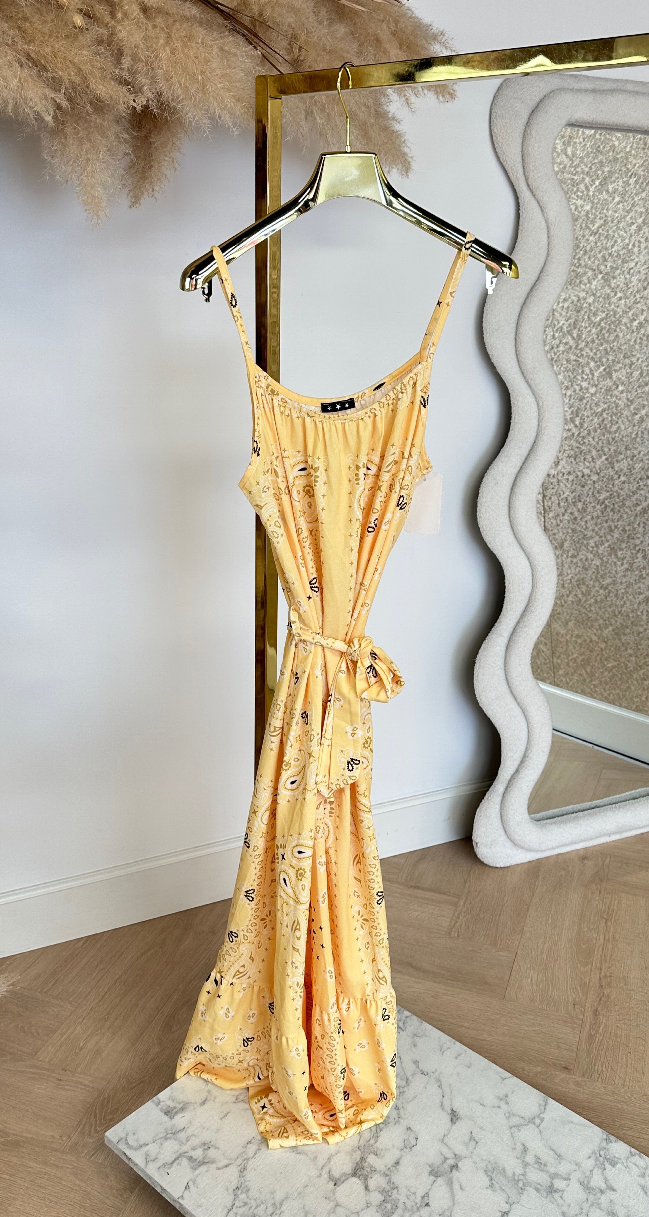 STAR PAISLEY MAXI DRESS YELLOW