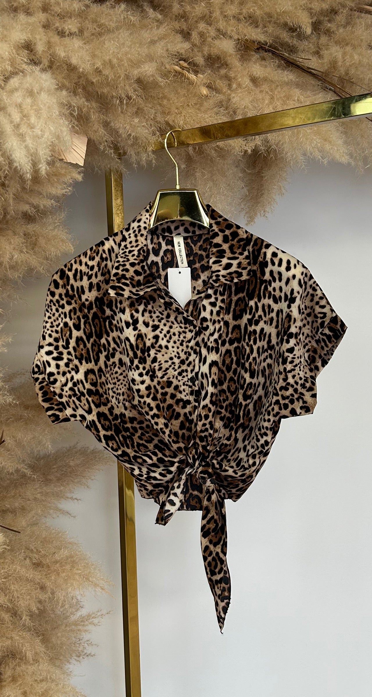 TIE IT BASIC BLOUSE LEOPARD