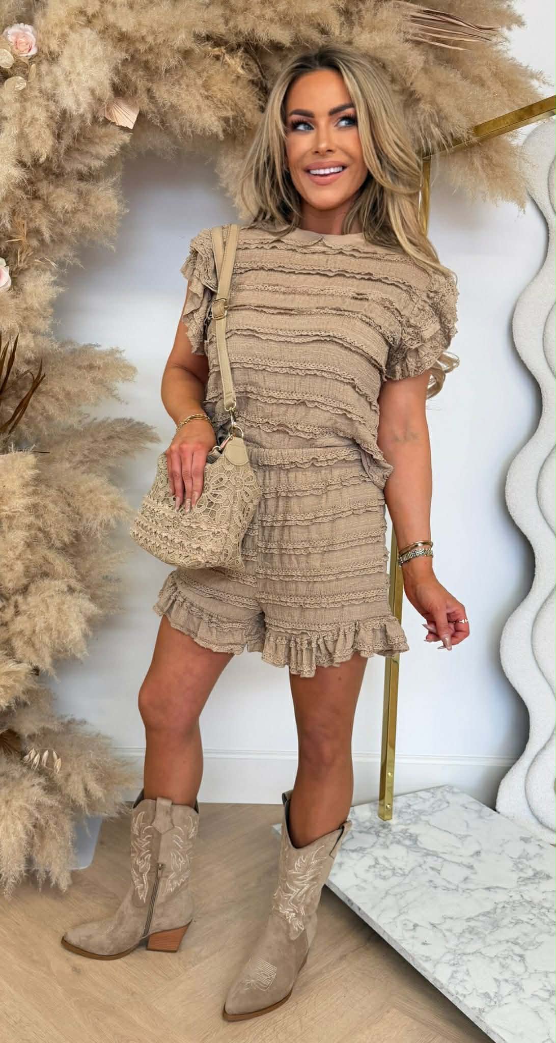 VENES RUFFLY SET 2126 TAUPE
