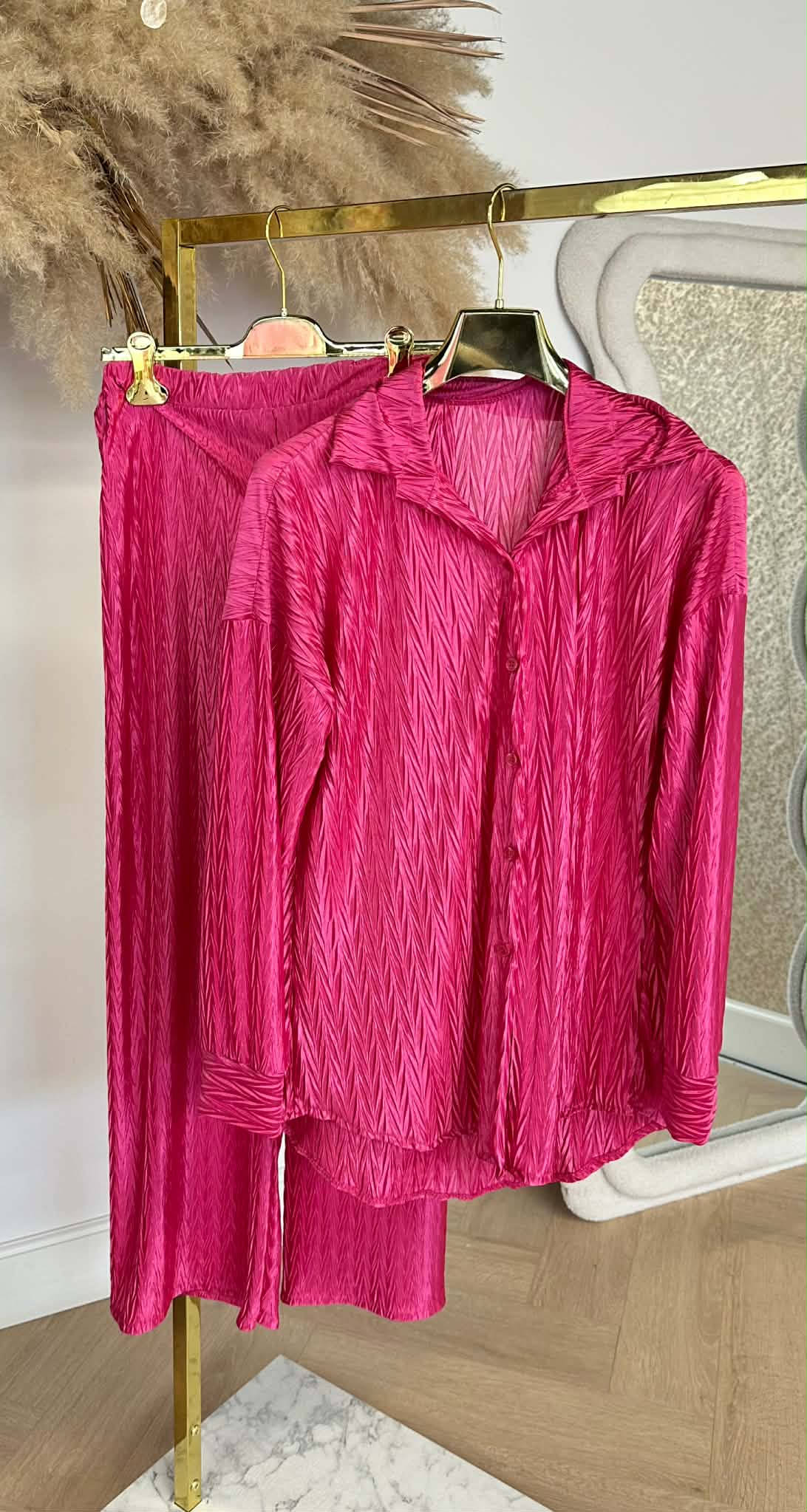 WAVY PLISSE SET PINK