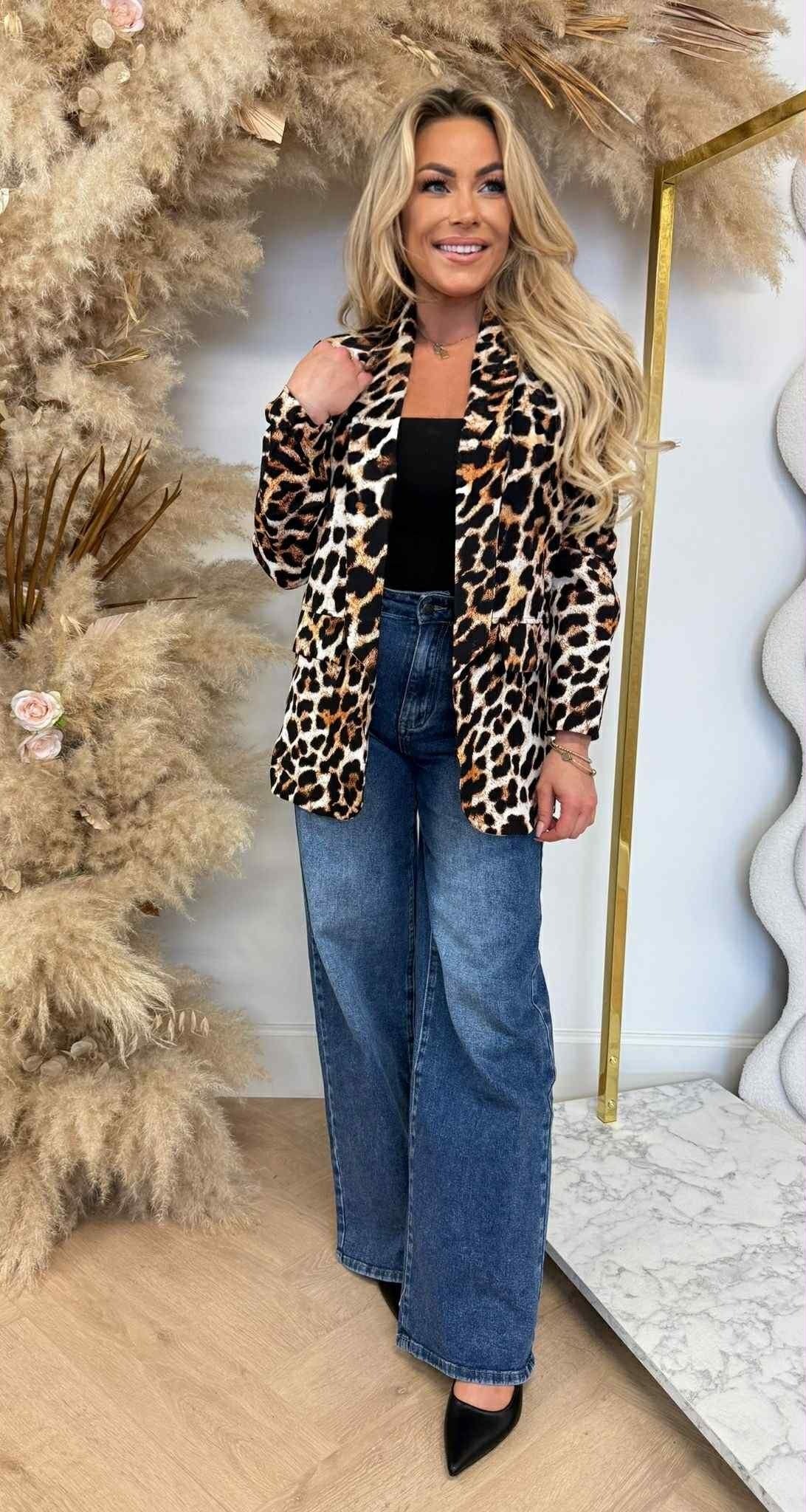 BLAZER ALL OVER LÉOPARD NOIR/BEIGE