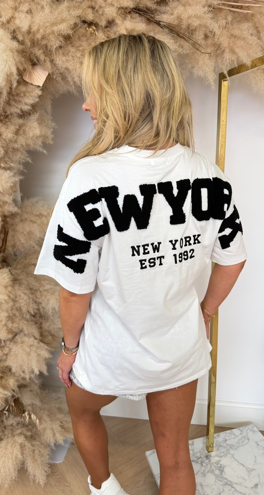NEW YORK TEDDY TEXT T-SHIRT 7191 PINK