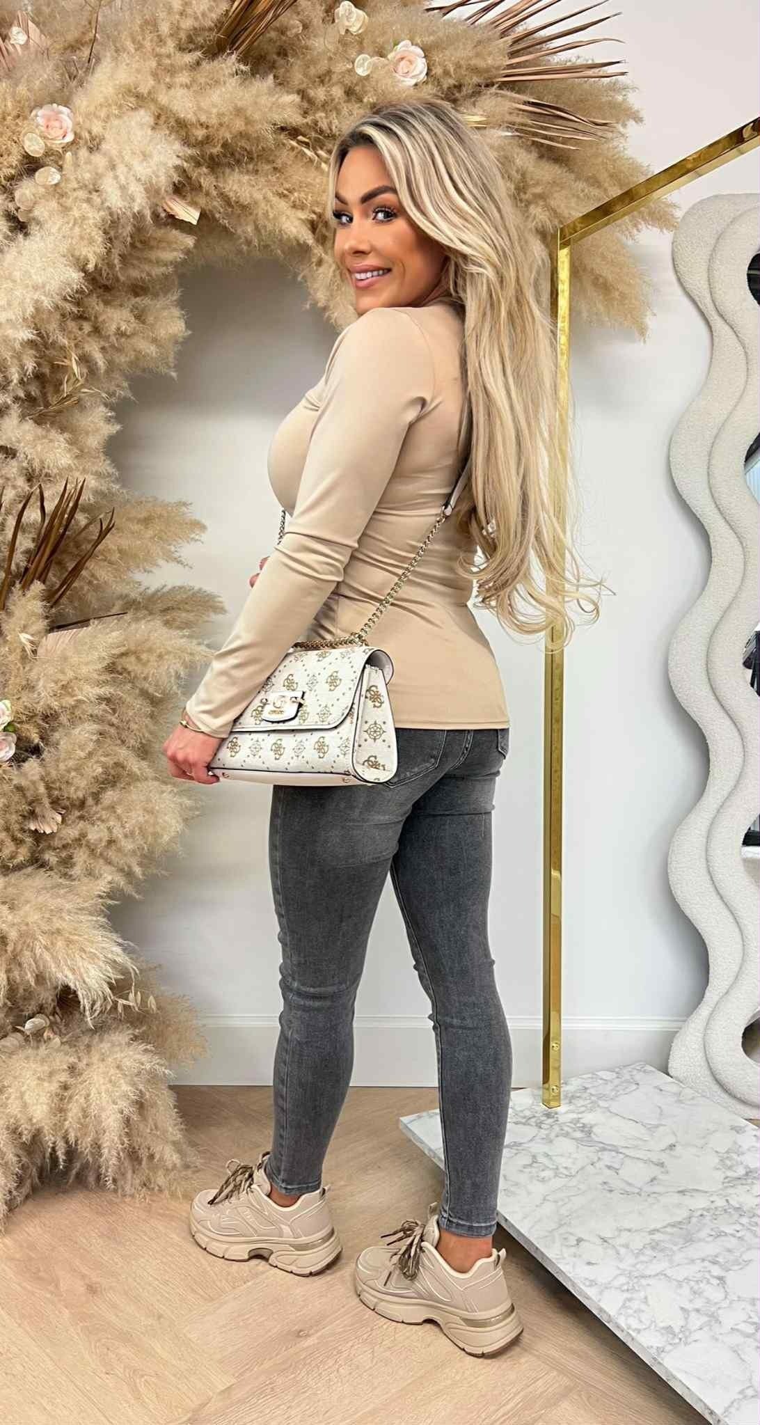 TEE-SHIRT BASIQUE MANCHES LONGUES BEIGE