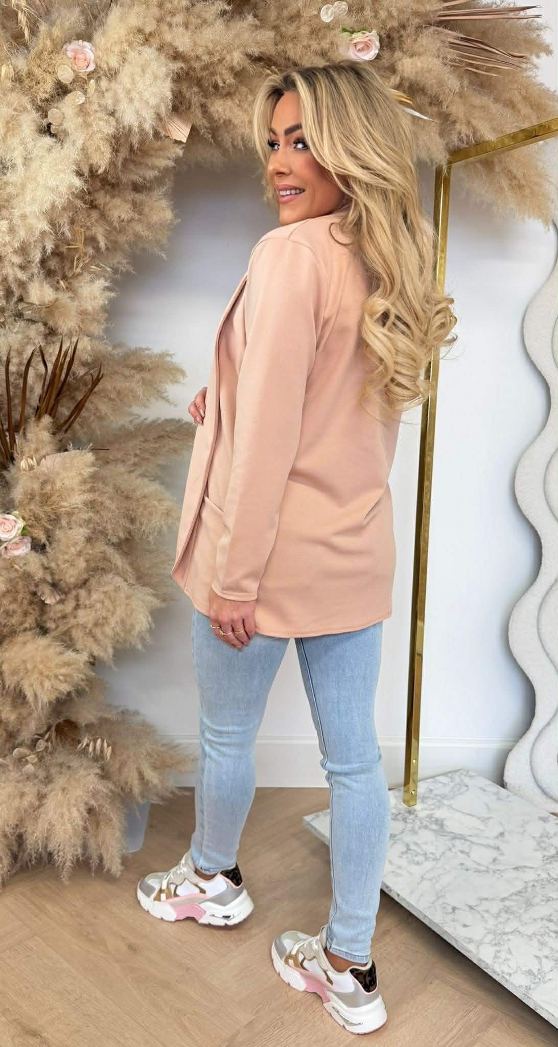 BASIC VESTJE L MOUW OLDPINK