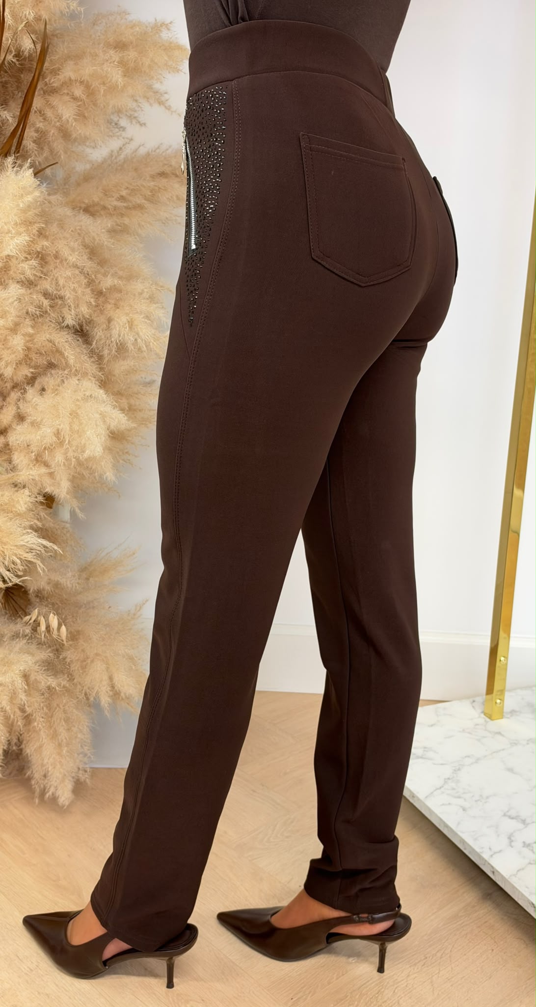 LUNA ZIPPER TREGGING 2211 CHOCO