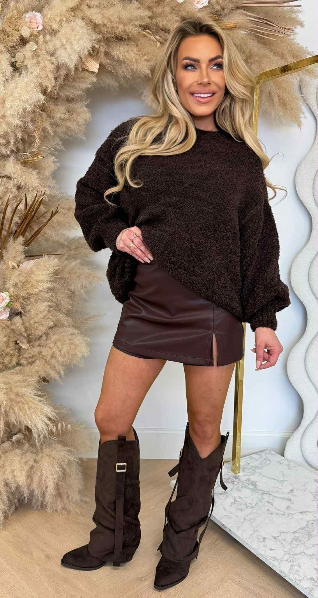 SWEAT-SHIRT OURS EN PELUCHE SUPPORTABLE CHOCO