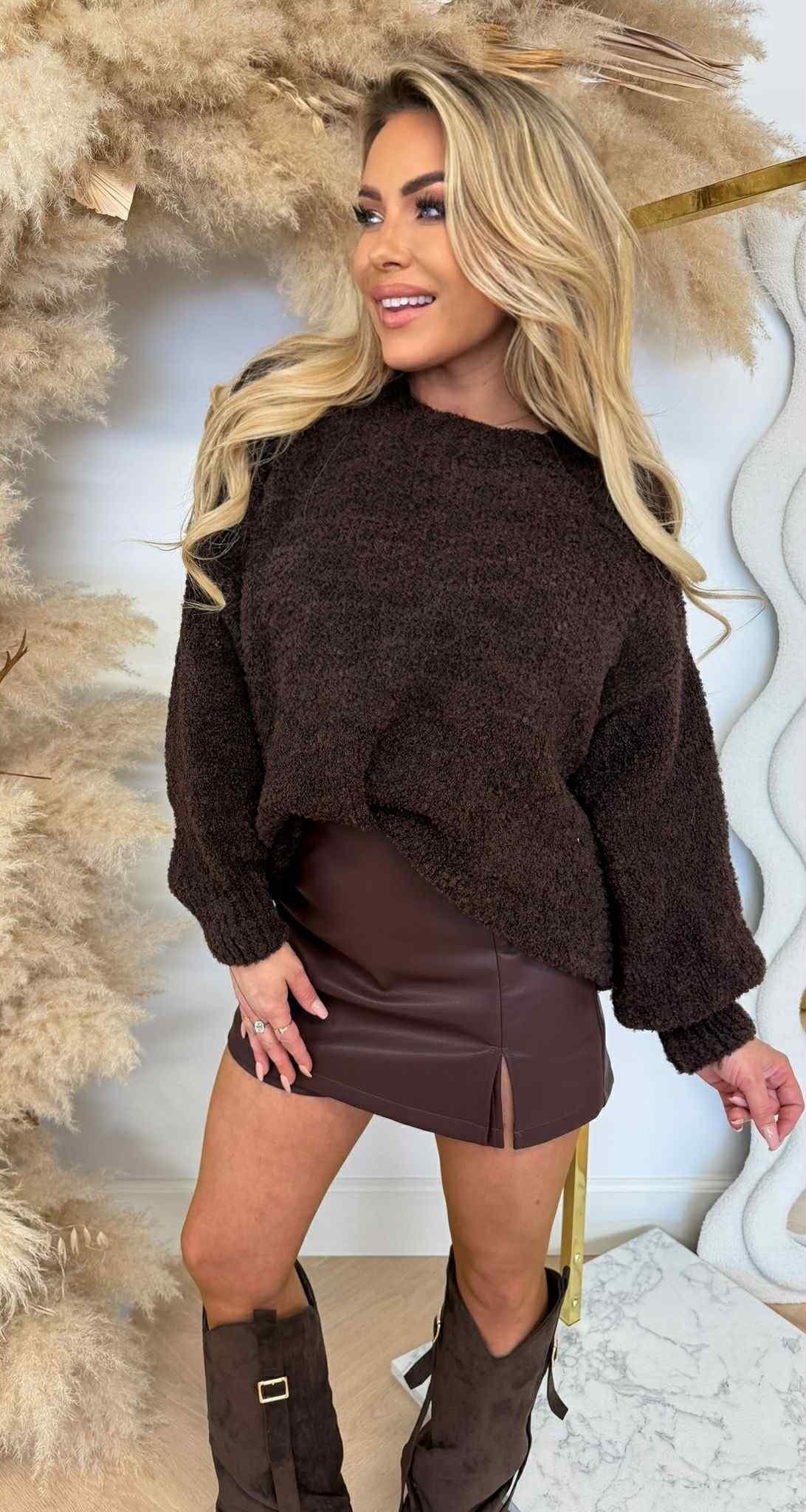 SWEAT-SHIRT OURS EN PELUCHE SUPPORTABLE CHOCO