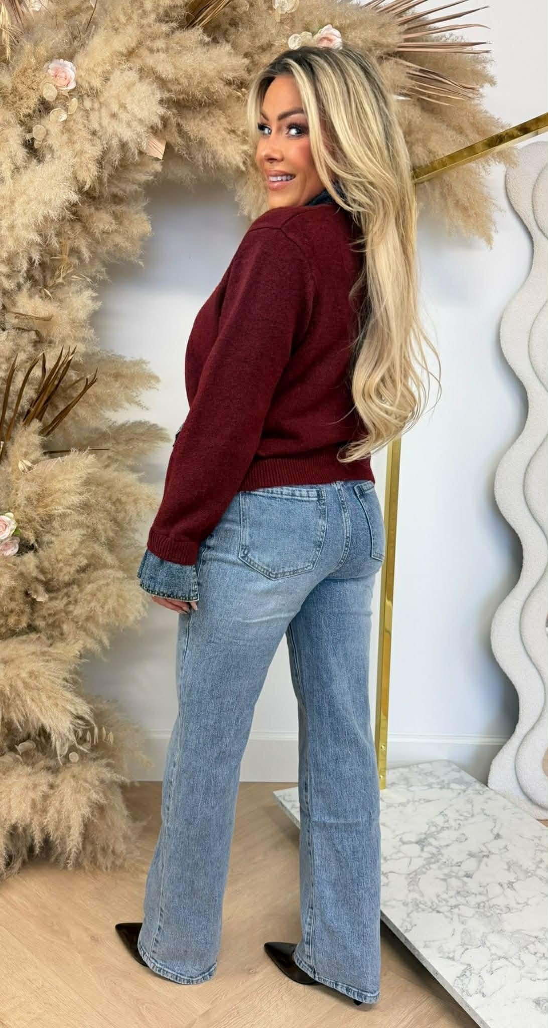 BELLE KRAAG VESTJE 1169 BORDEAUX
