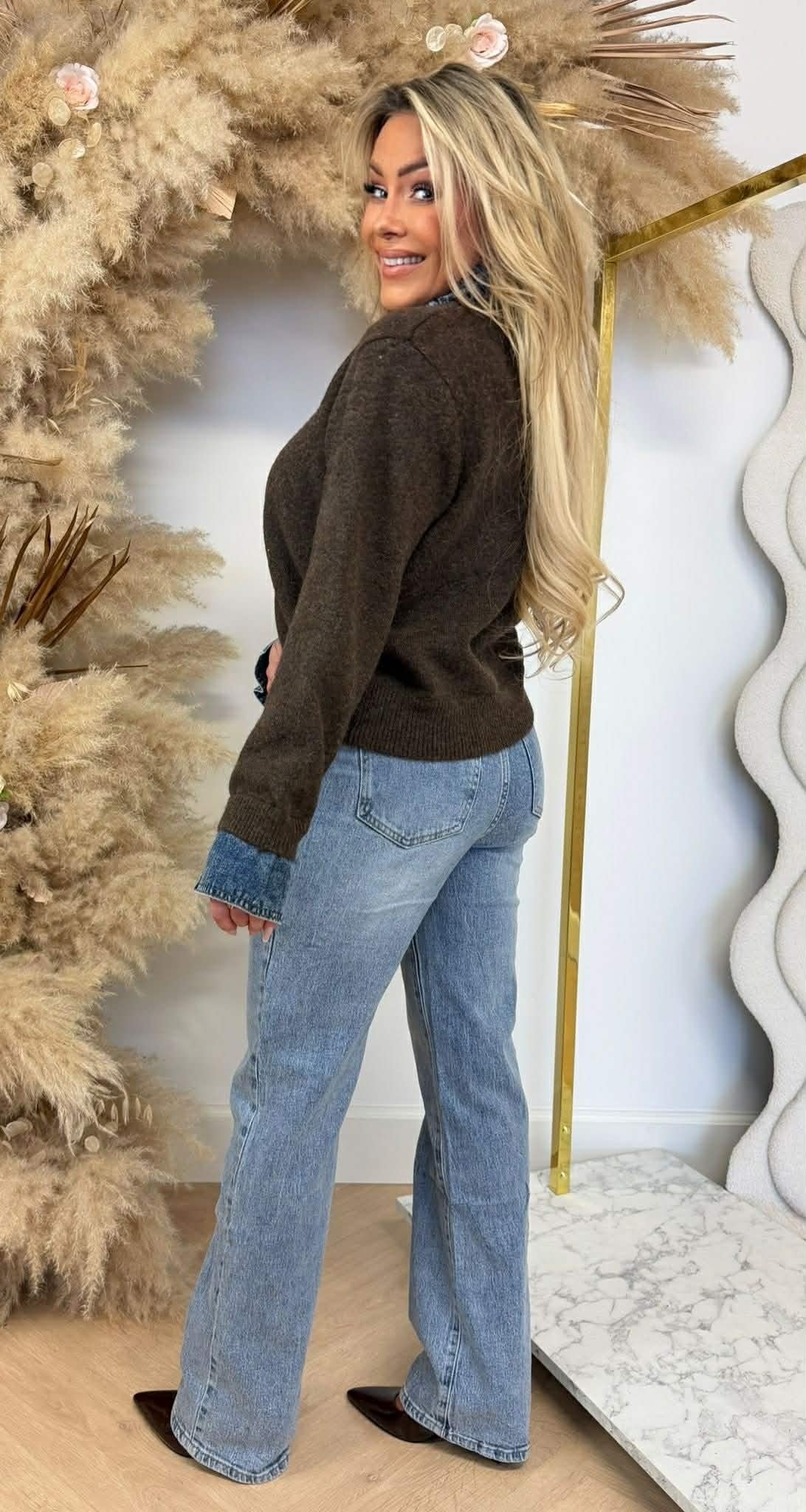 BELLE GILET COL 1169 CHOCO