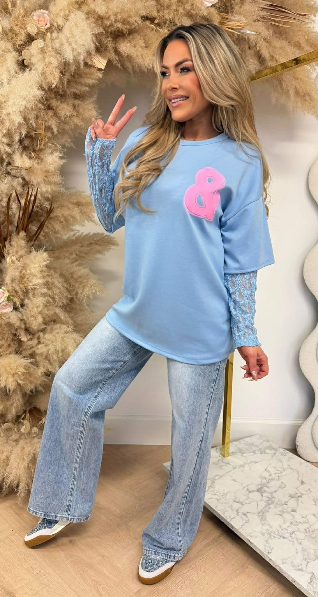 BKLYN & NY LACE TEE BLAU