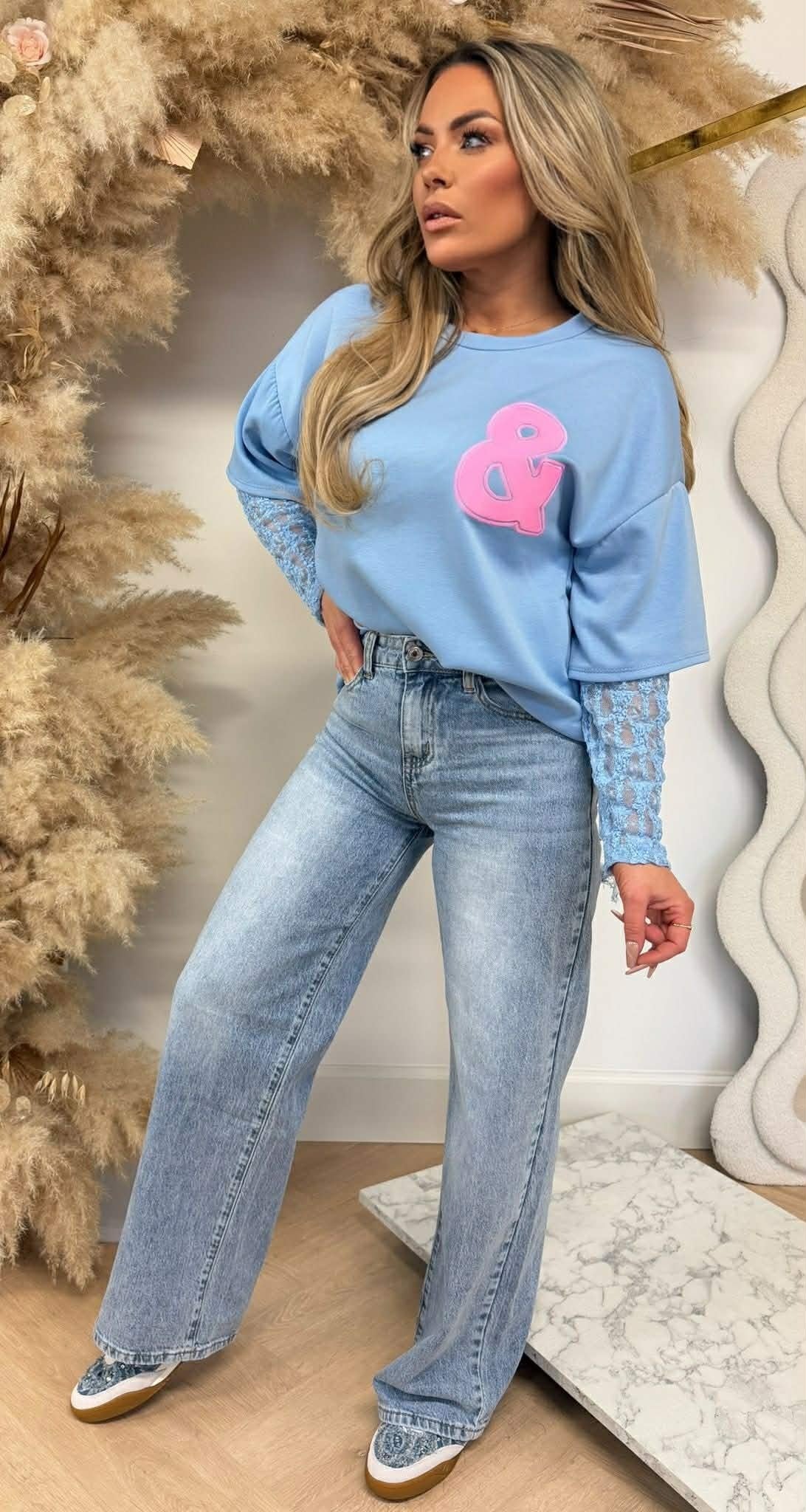 BKLYN & NY LACE TEE BLAU