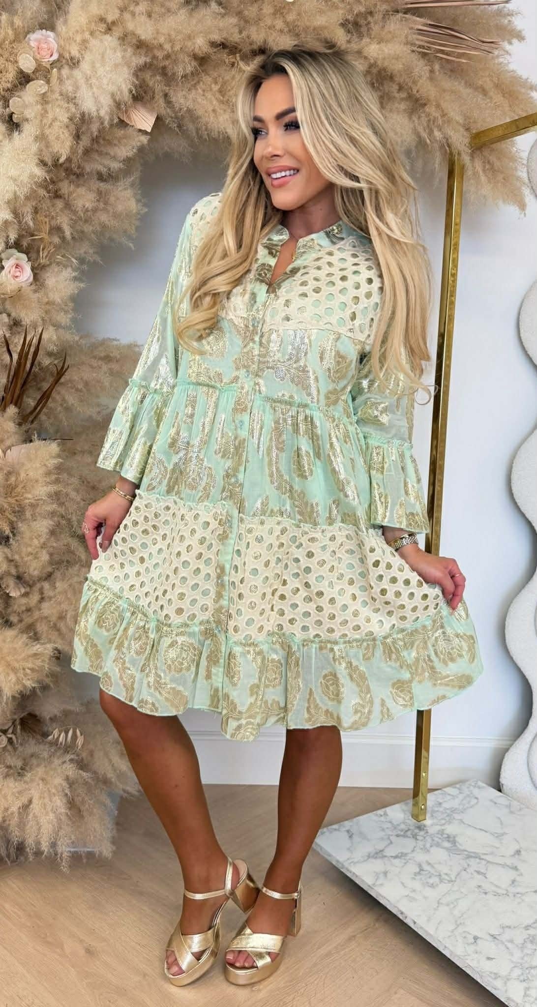 BOHO SHINE DRESS 5059 MINT