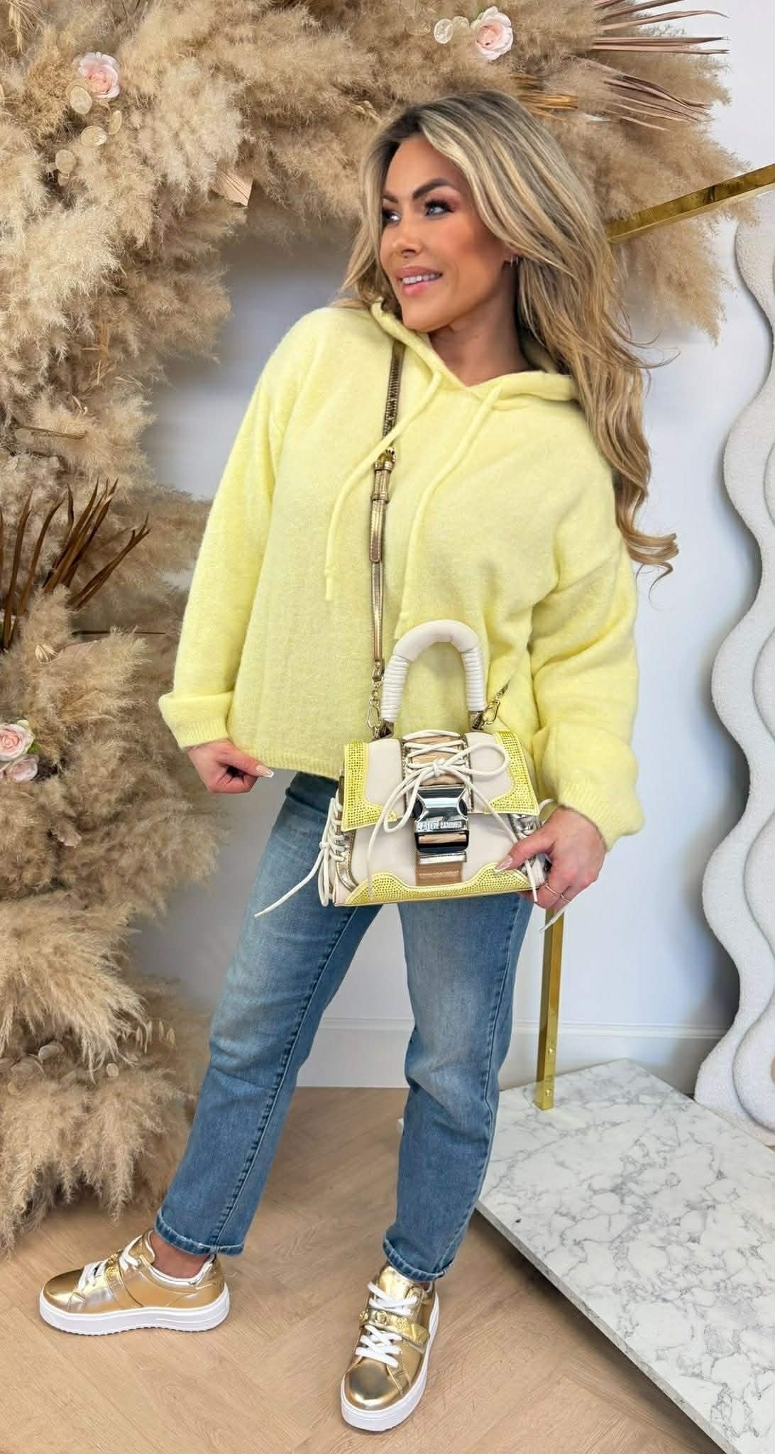 BROOKE BASIC SOFT HOODIE JAUNE