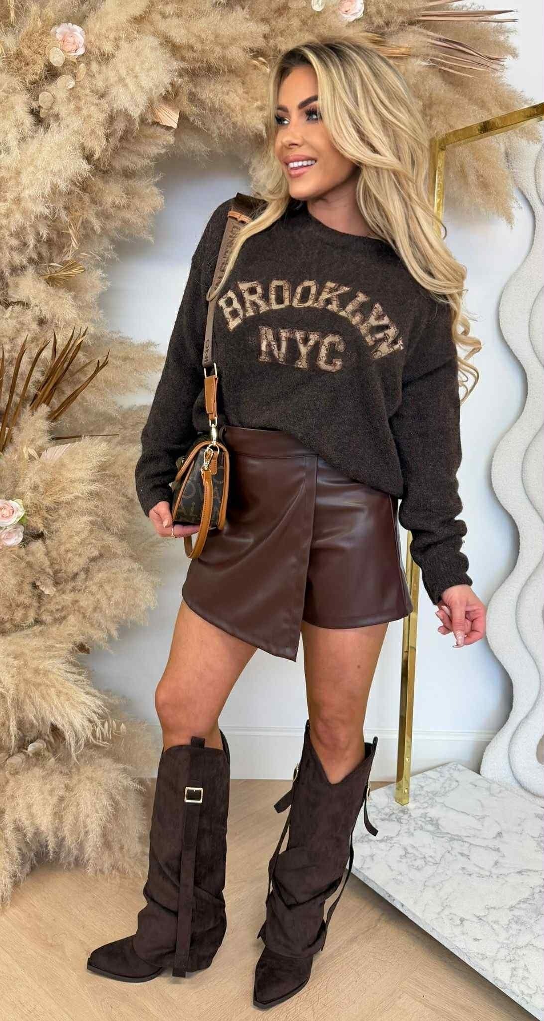 BROOKLYN GUC PRINT SWEAT 948 CHOCO