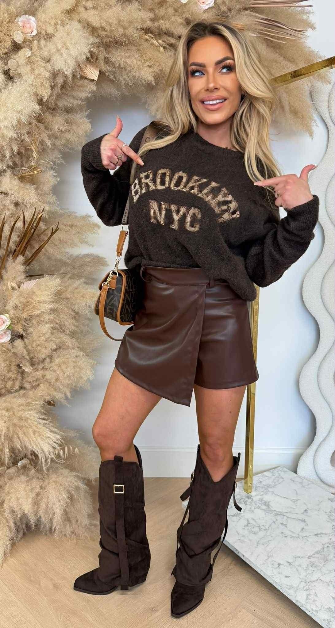 BROOKLYN GUC PRINT SWEAT 948 CHOCO