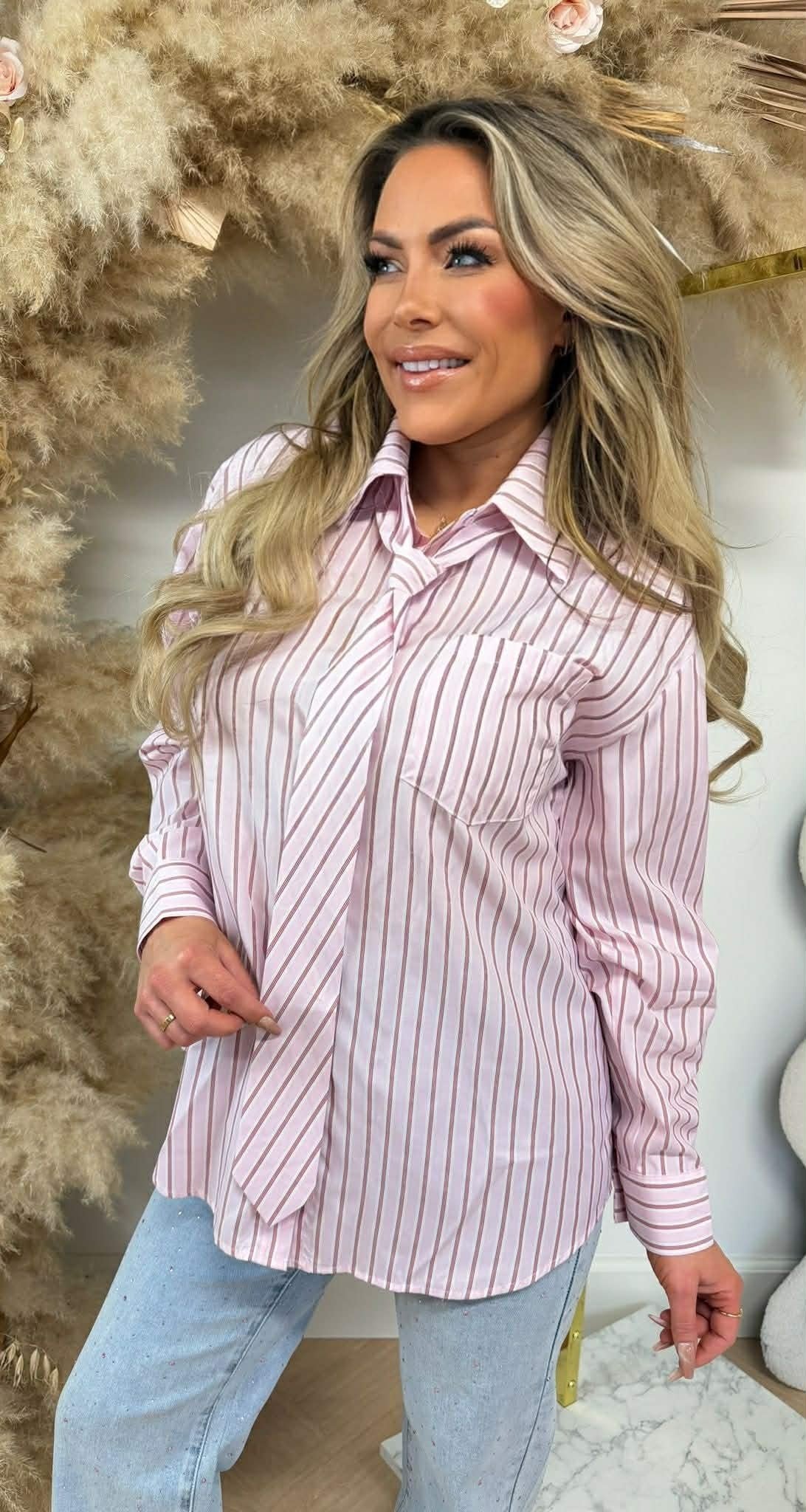 CANDY STRIPE BLUSE 5477 PINK