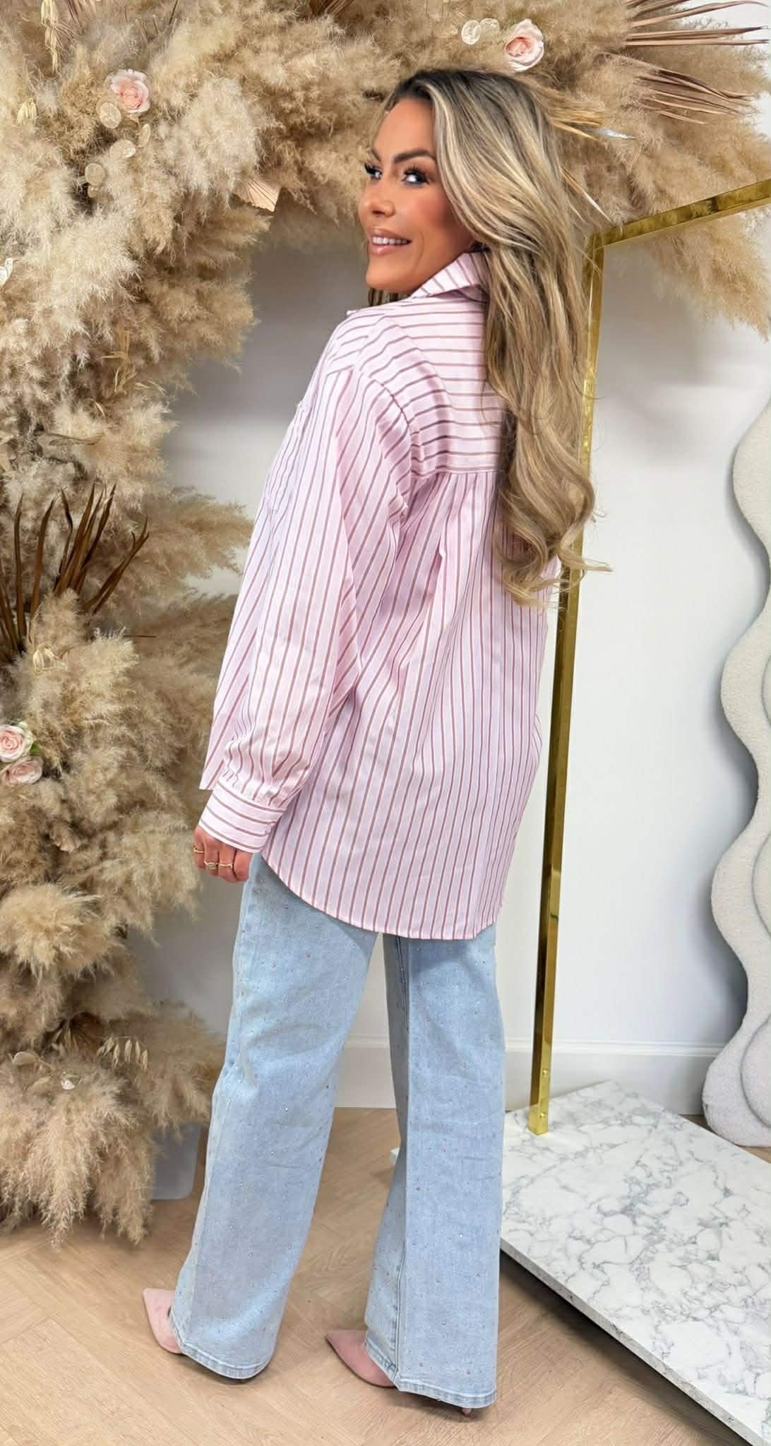 CANDY STRIPE BLUSE 5477 PINK