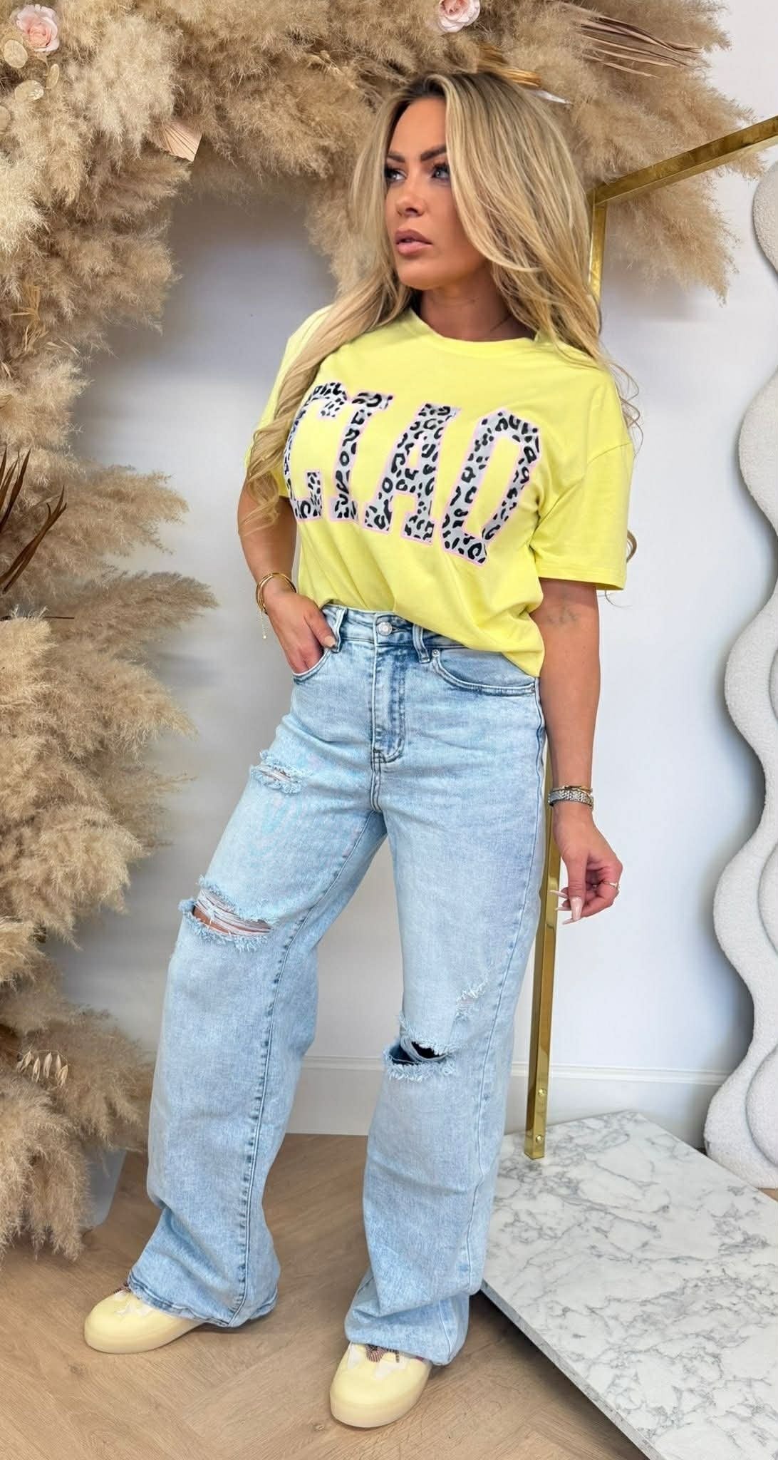 CIAO LEO TEXT T-SHIRT 8011546 YELLOW