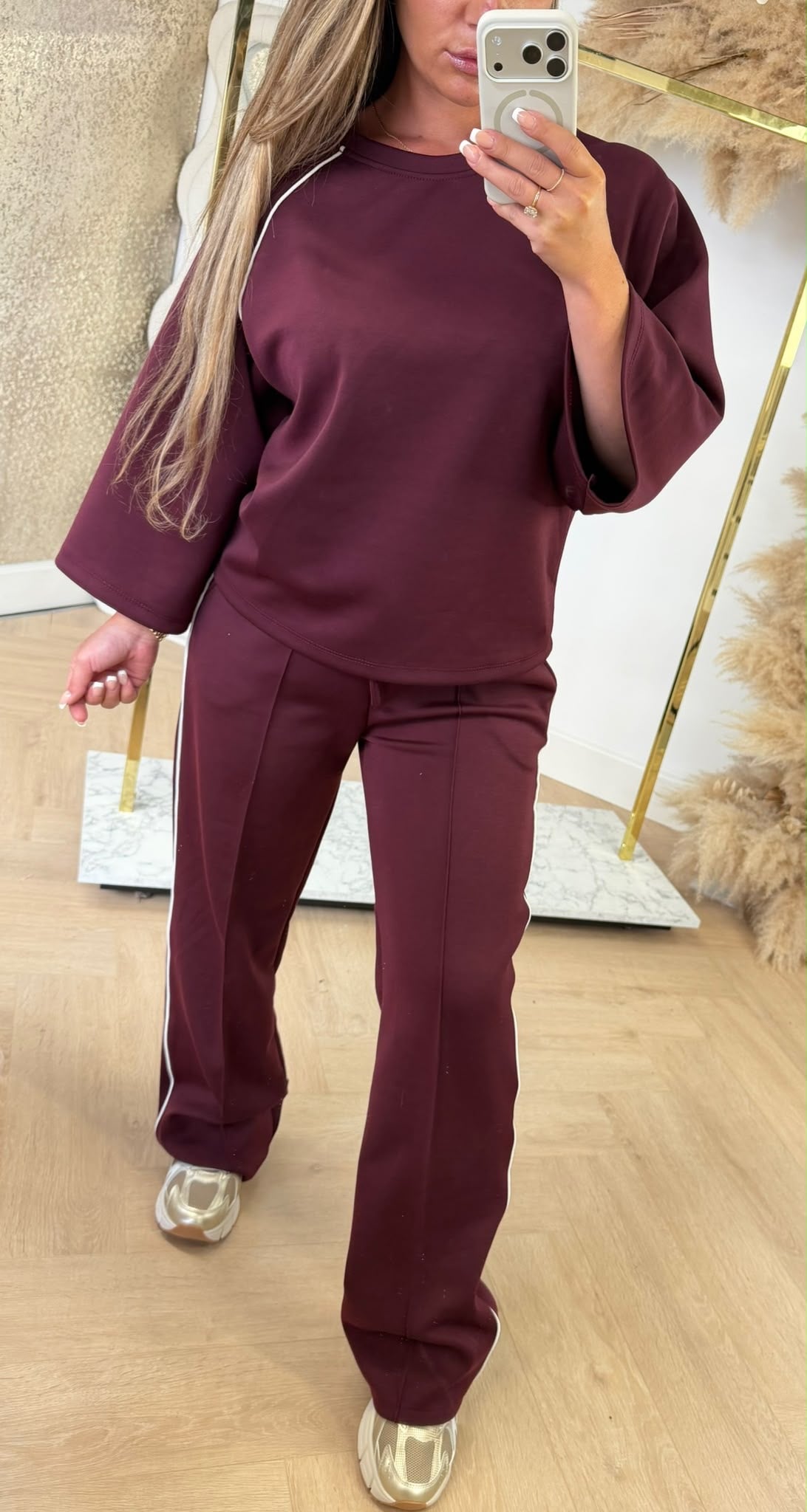 NEW COLLECTION STRIPE SET BORDEAUX