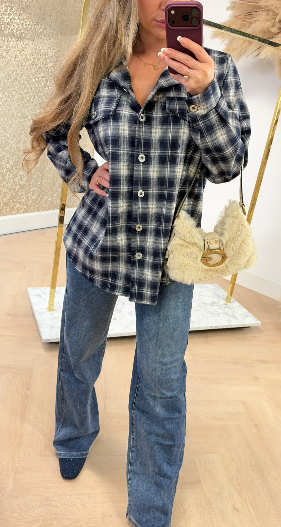MARLY RUIT BLOUSE NAVY