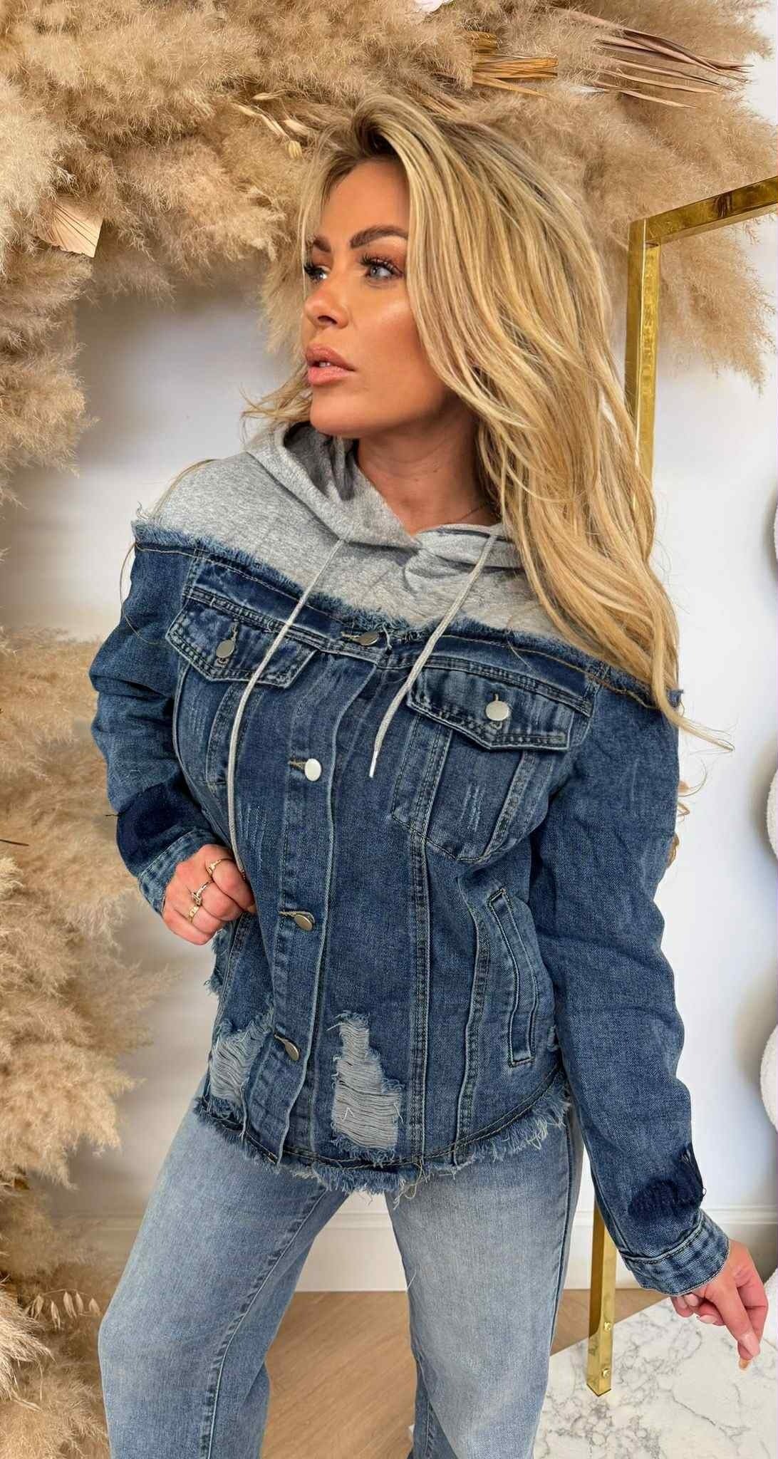 VESTE EN JEAN/HOODIE VJ610 BLEU DENIM