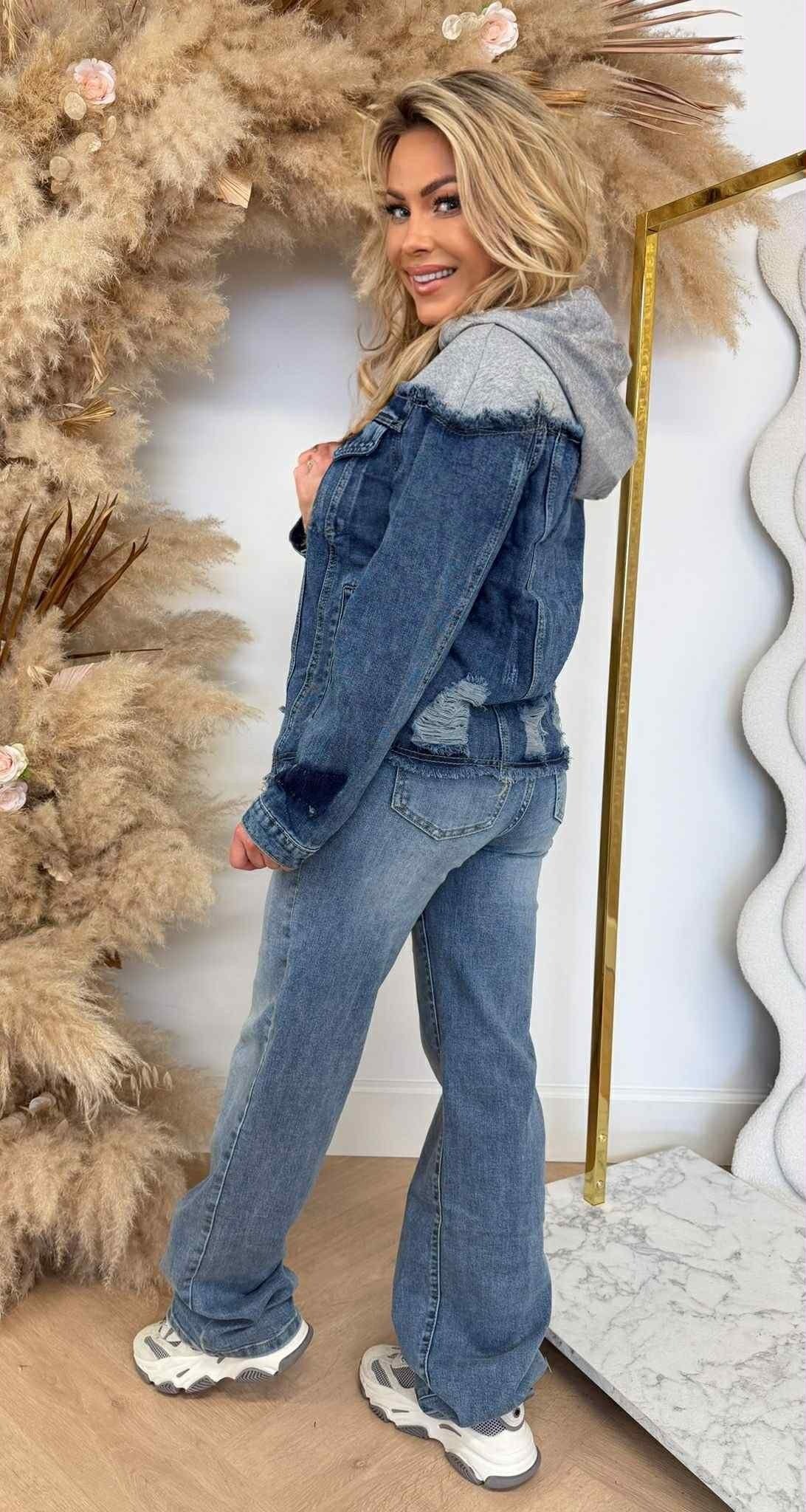 VESTE EN JEAN/HOODIE VJ610 BLEU DENIM