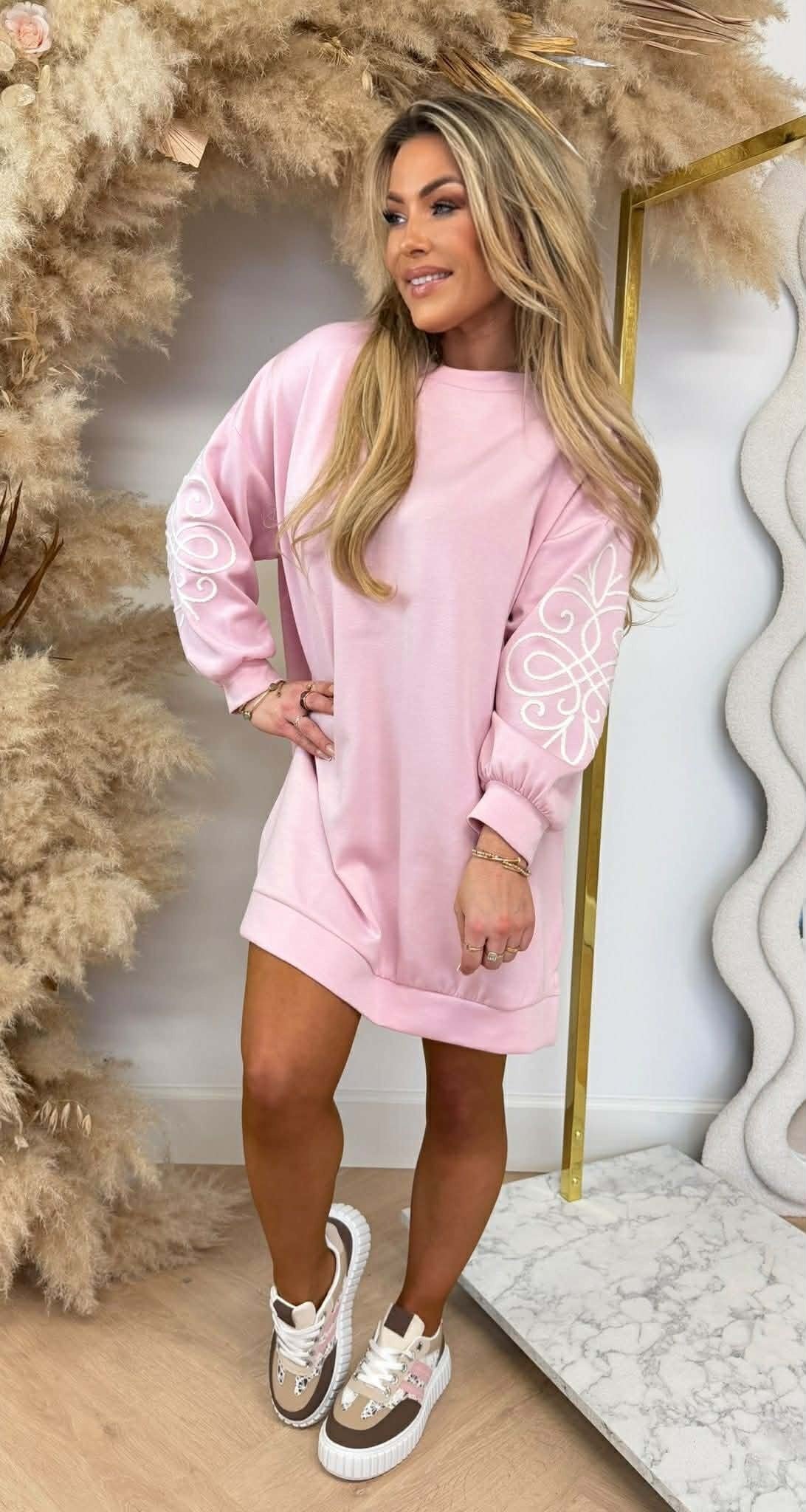DESIGN LOVE LONG SWEAT ROSE
