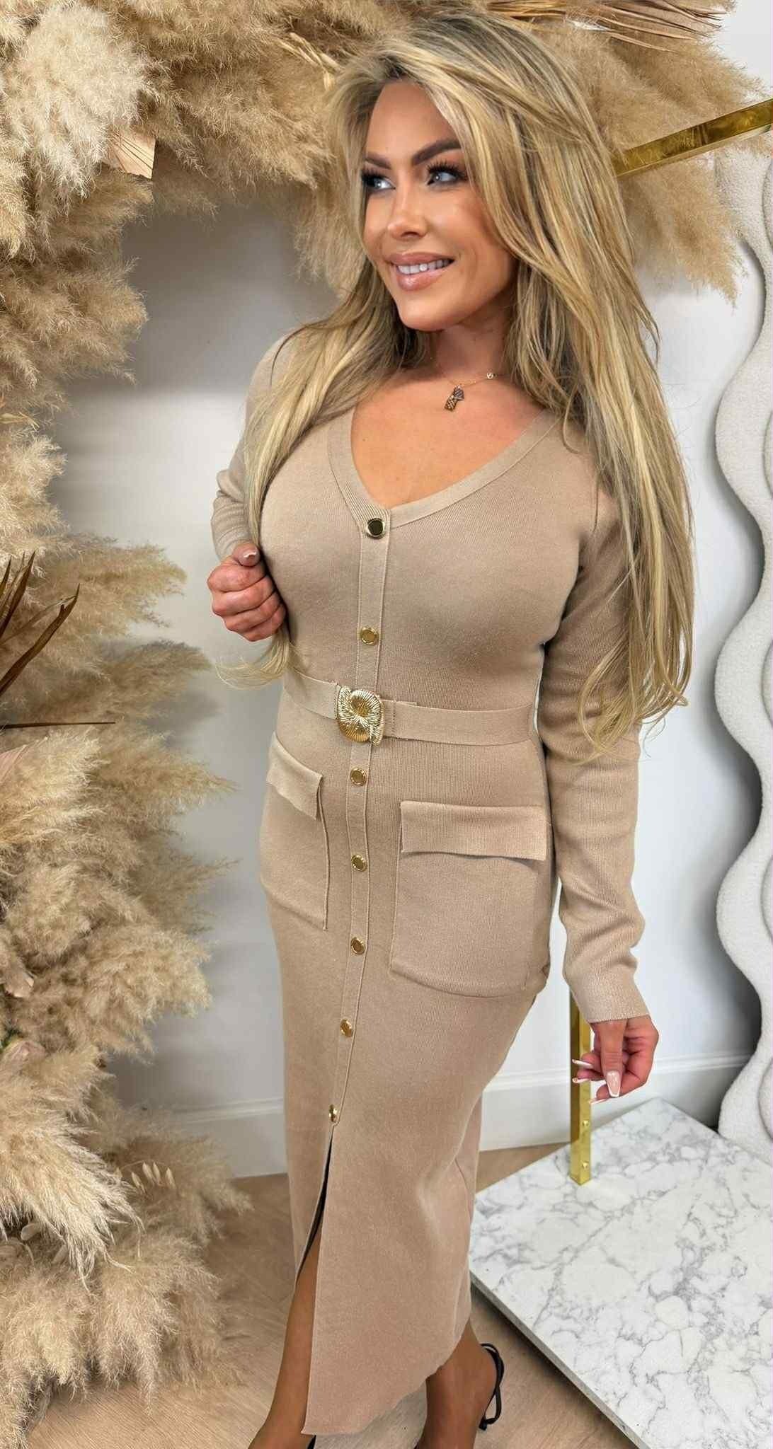 DINER GLAM DRESS 6023 LIGHTCAMEL