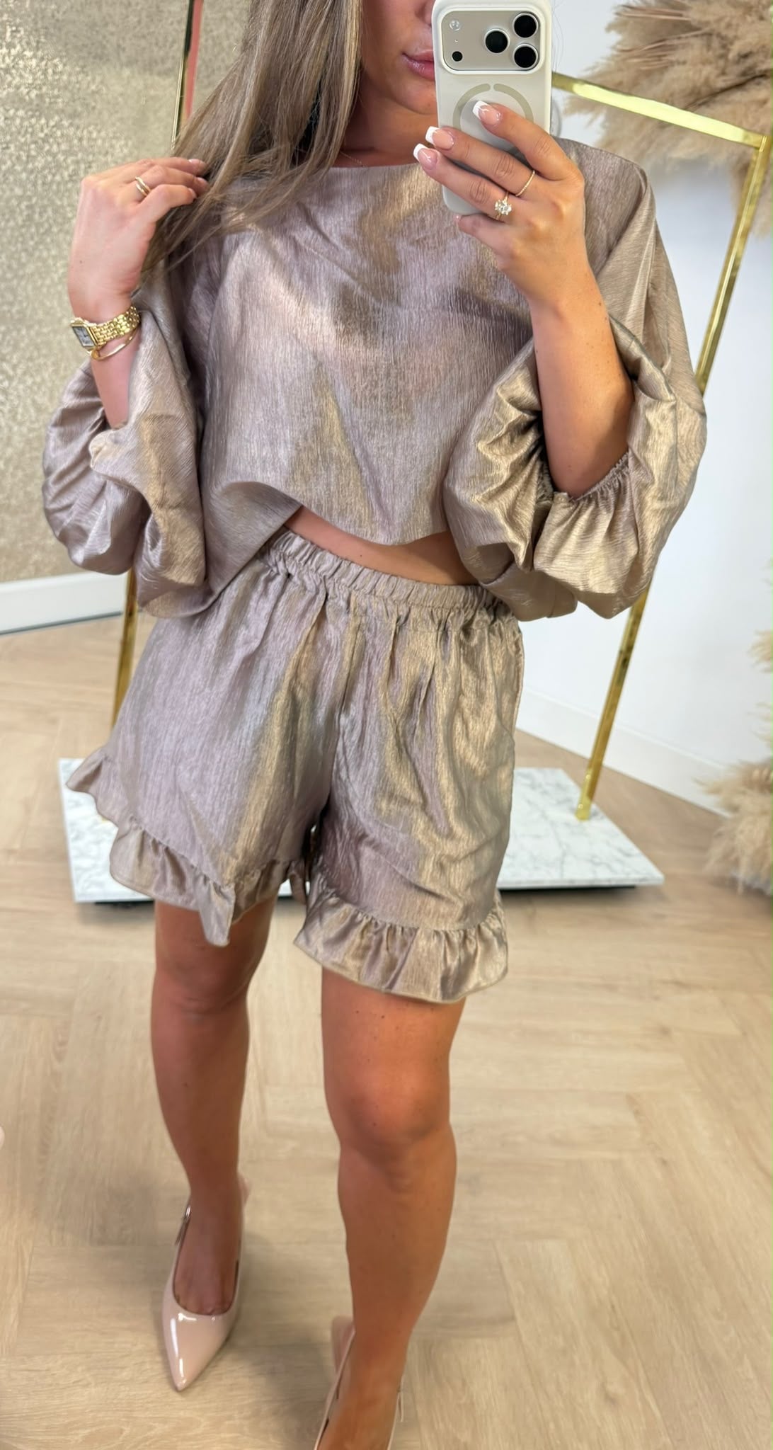 MILAAN SHINY SET TAUPE