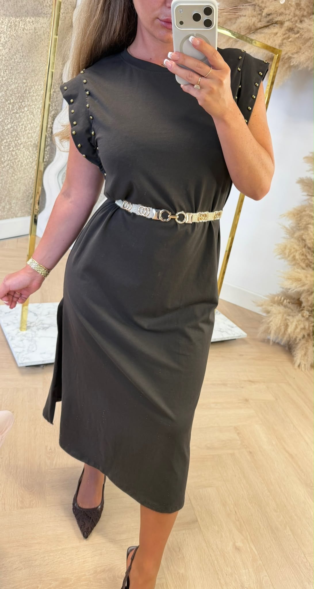 SUZY STUD MAXI DRESS CHOCO