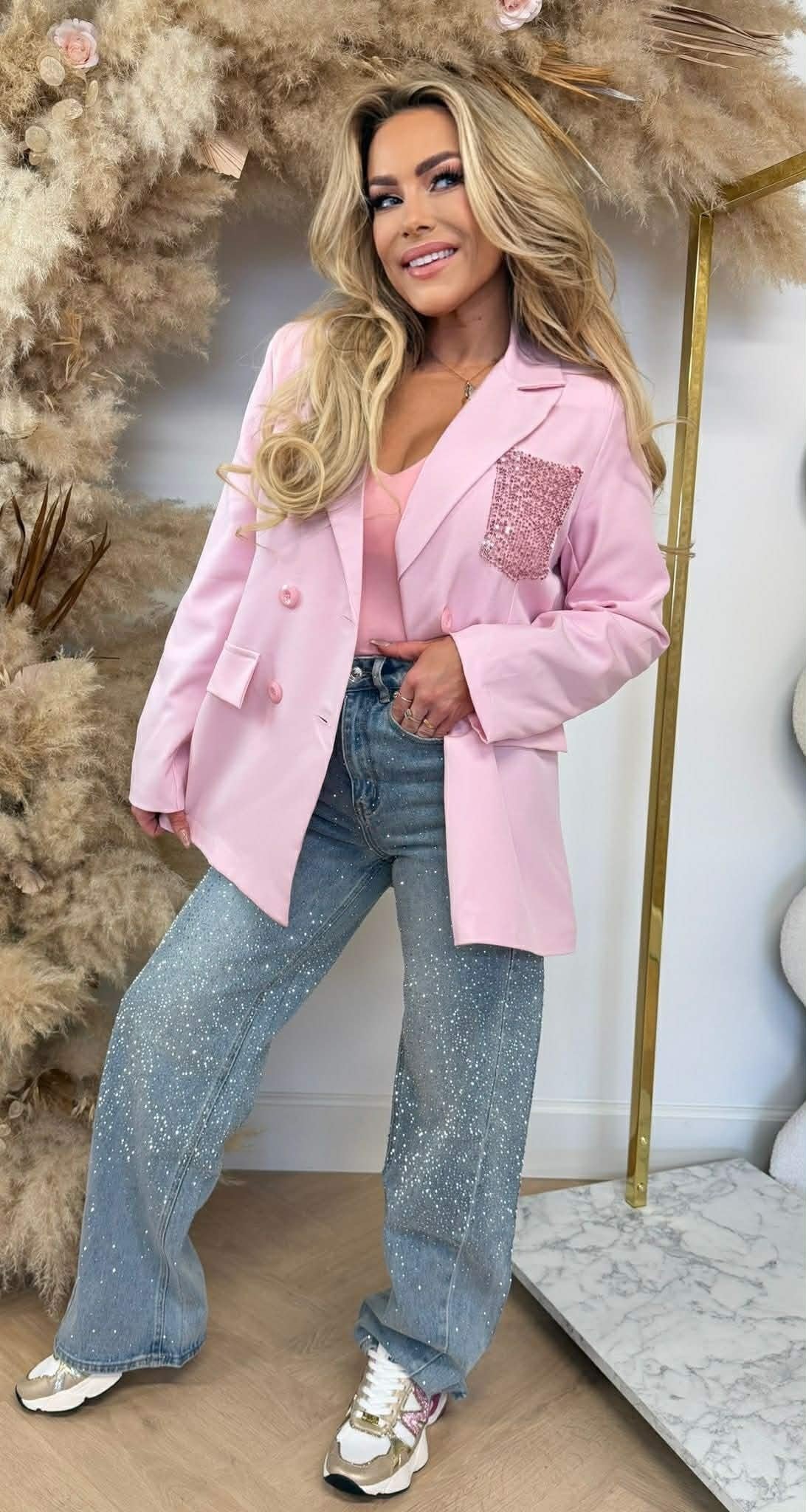 GLOW POCKET BLAZER ROSA