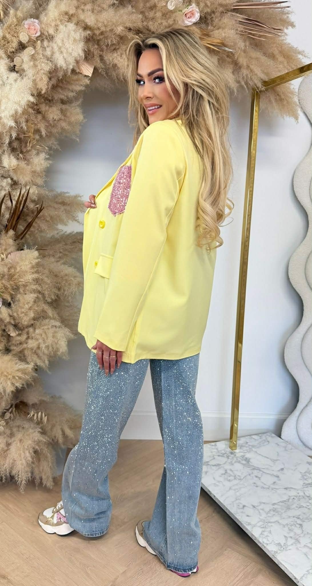 GLOW POCKET BLAZER GELB