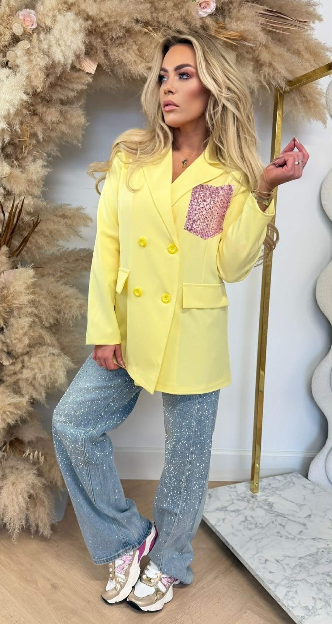 GLOW POCKET BLAZER GELB