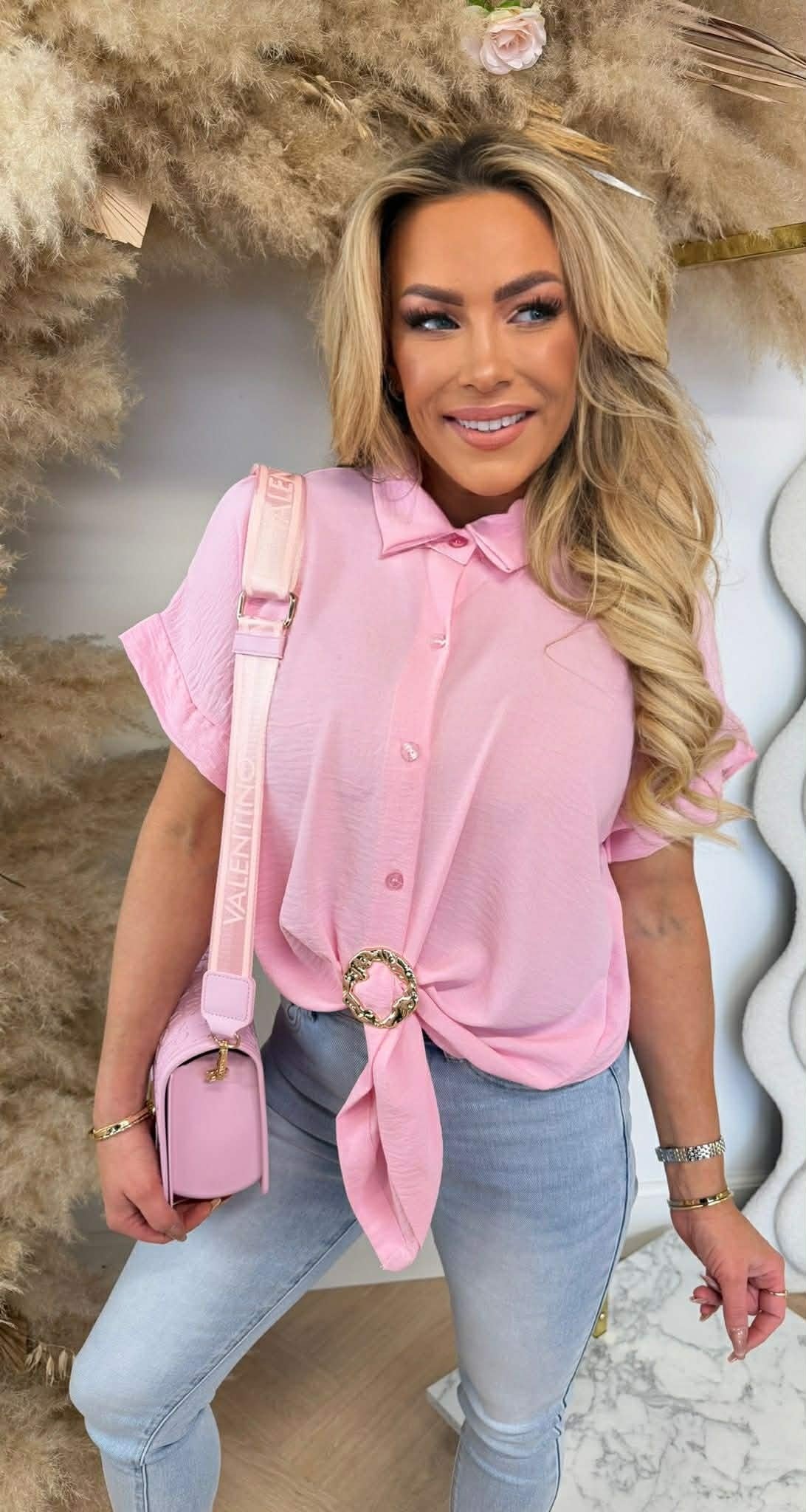 GOLDEN KNOT BLOUSE LIGHTPINK