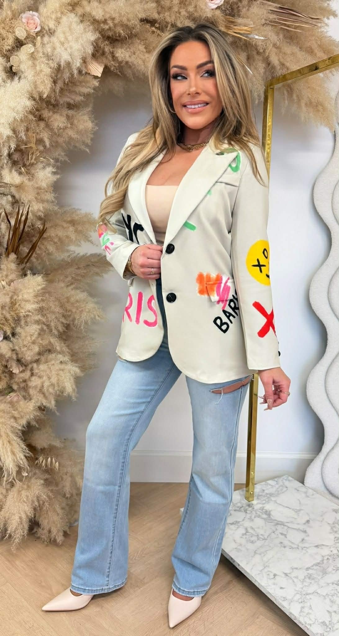 BLAZER GRAFFI SMILE BEIGE