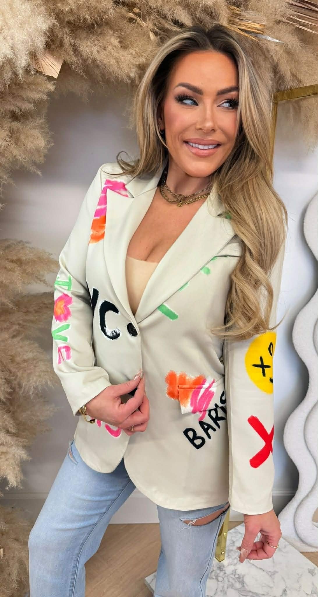 BLAZER GRAFFI SMILE BEIGE