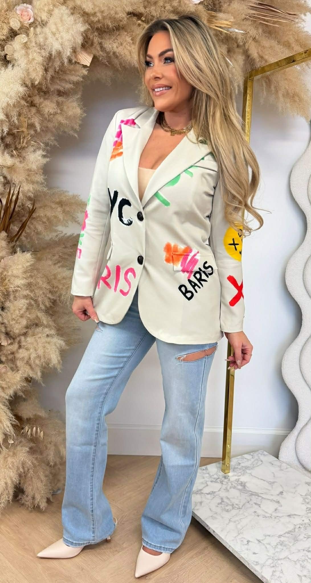 BLAZER GRAFFI SMILE BEIGE