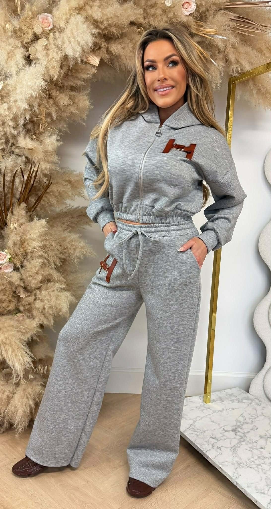 H BELT LOGO SET GREY