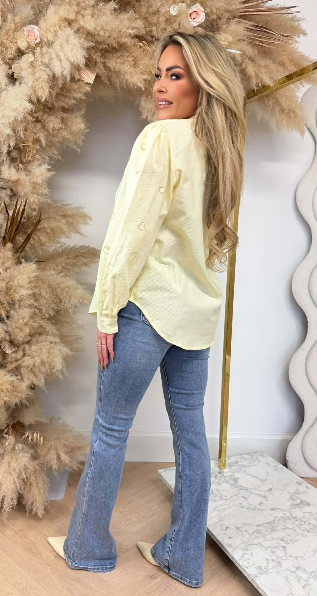HERZEN STREIFEN BLUSE 15494 GELB