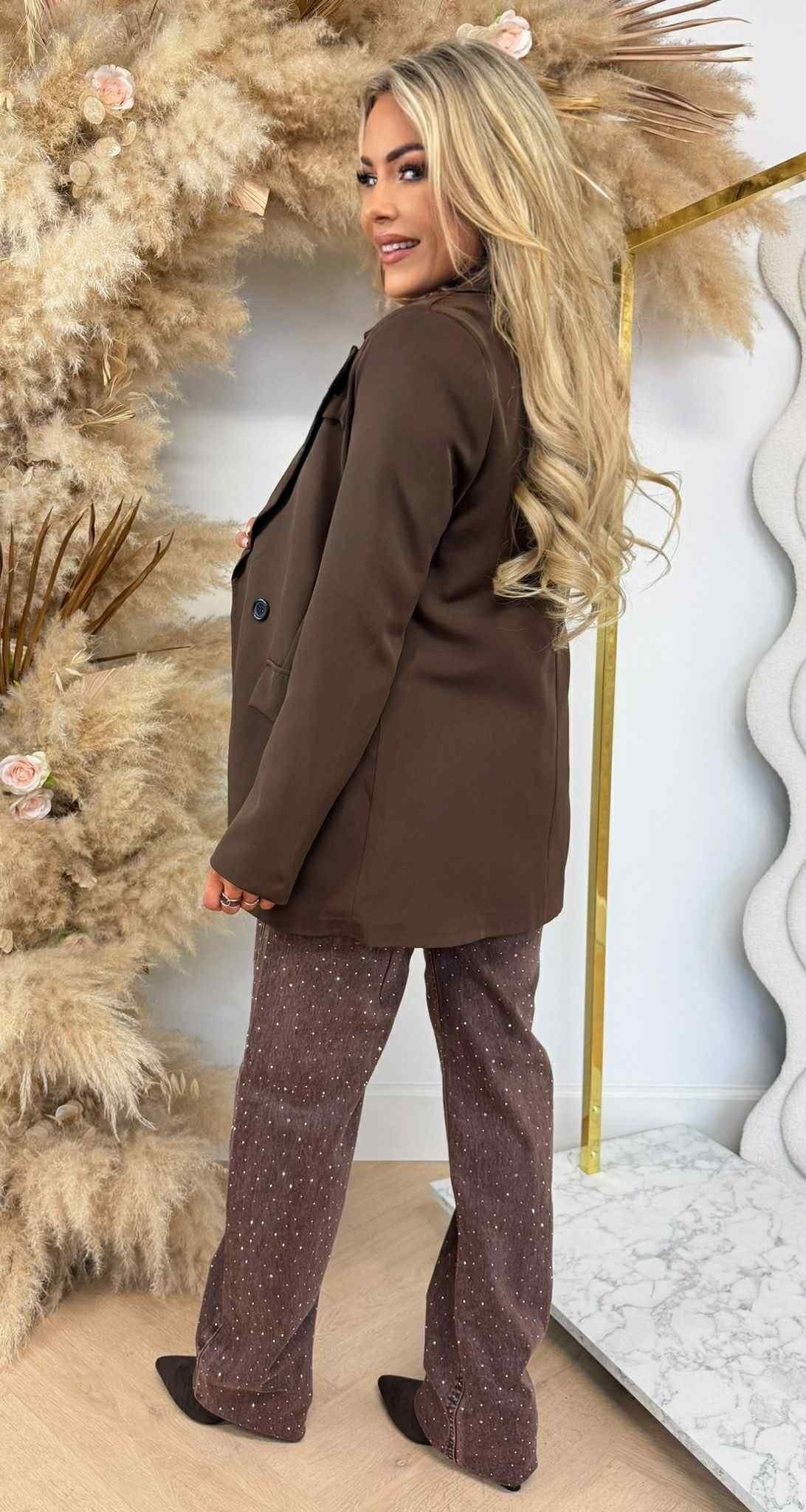 BLAZER OVERSIZE IRIS CHOCO