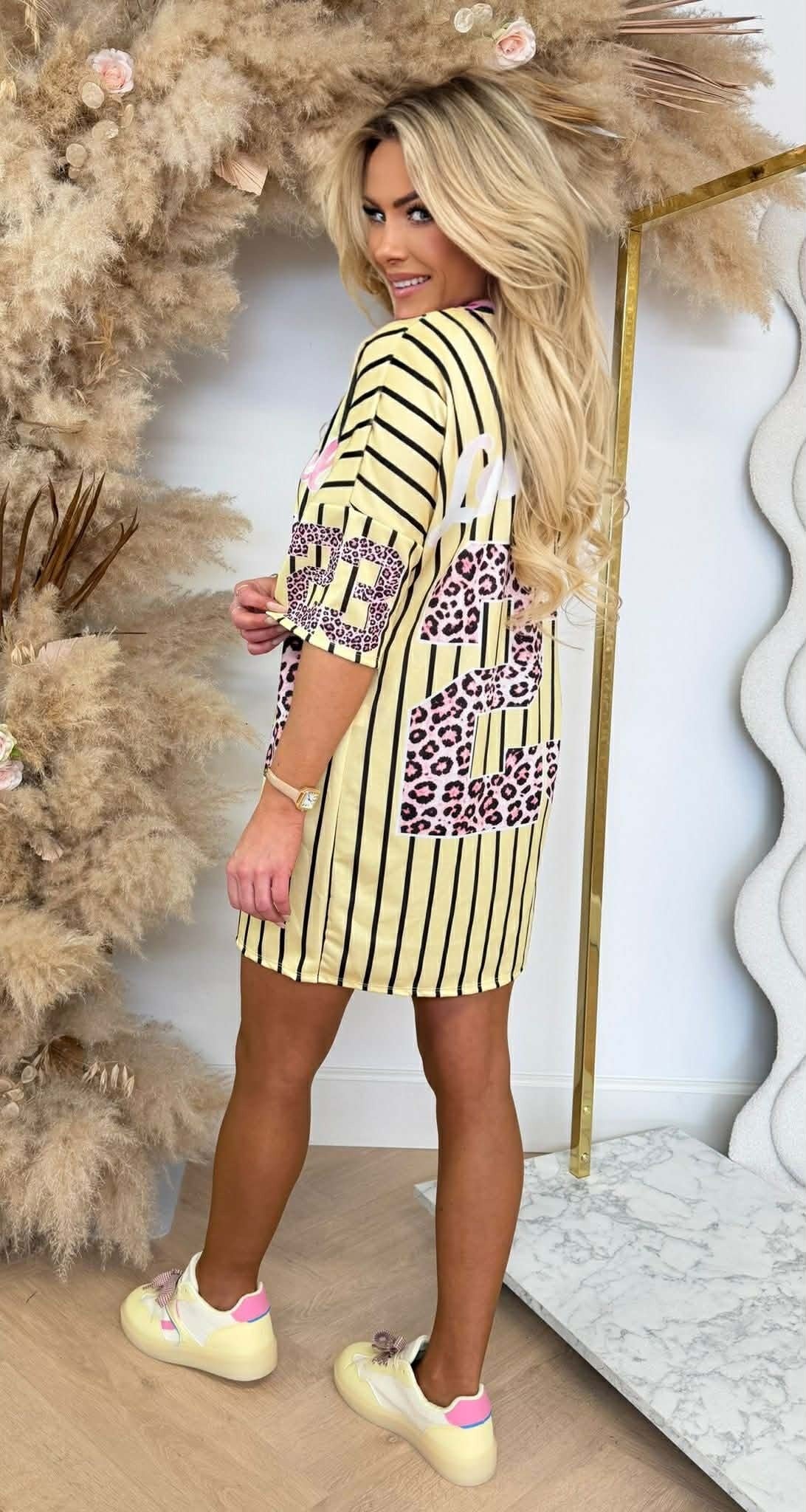 JERSEY BASEBALL LEO STRIPE LONG TEE YELLOW