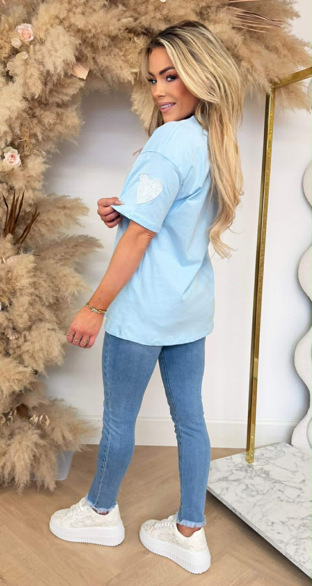 HARTJES LACE SHIRT 5560 ICEBLUE