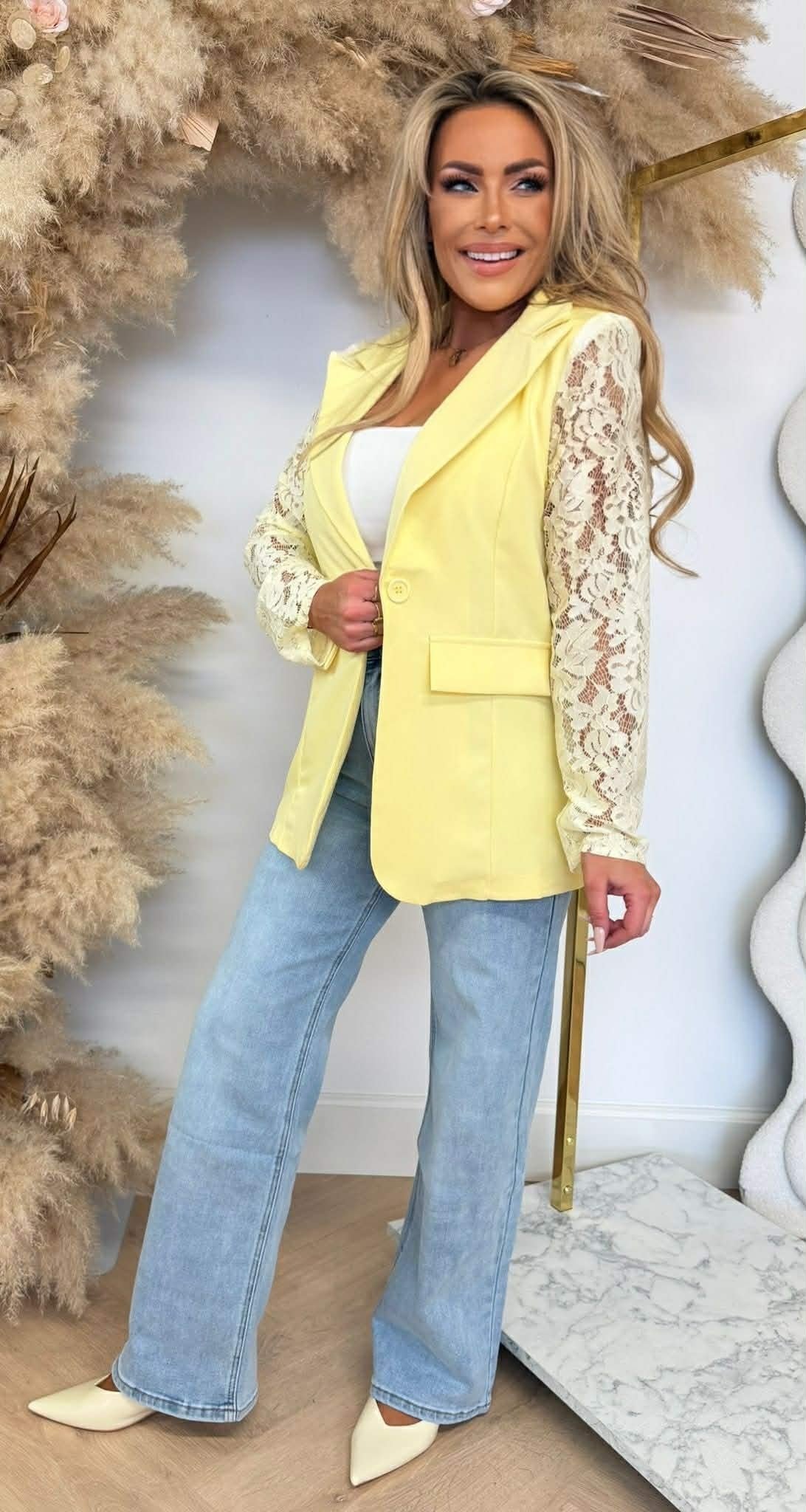 SPITZENÄRMEL-BLAZER 5194 / 3394 GELB
