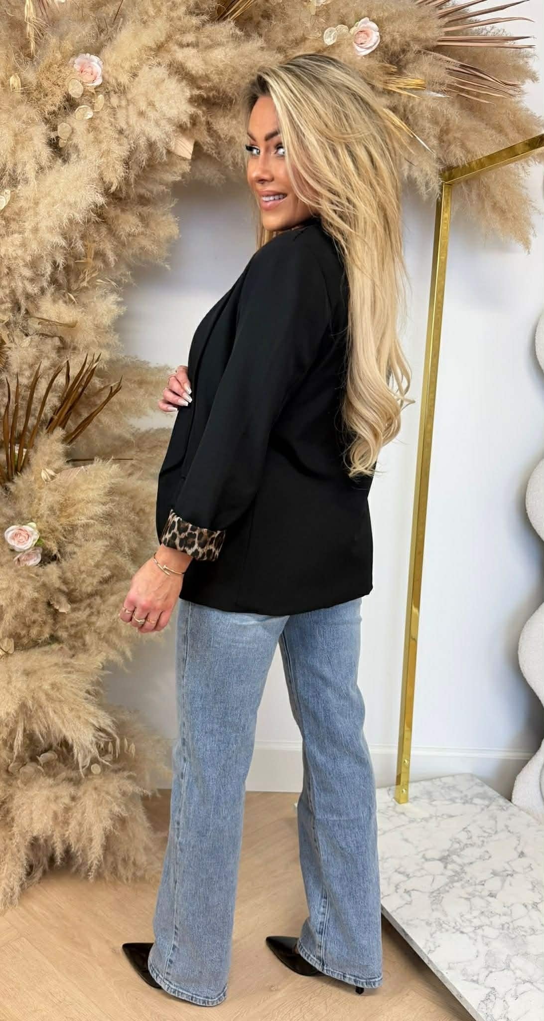 LEO UMSCHLAG BLAZER SCHWARZ