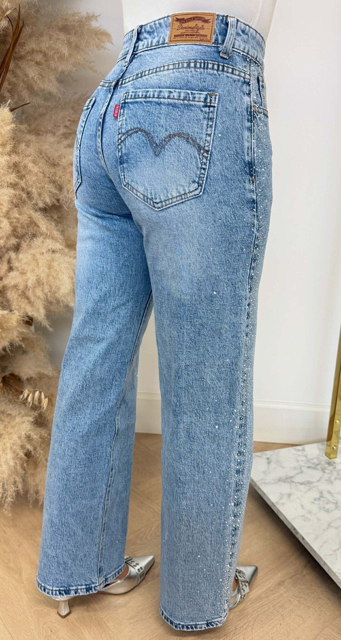 LEVI GLITTER WIDE LEG JEANS 66338 DENIMBLUE