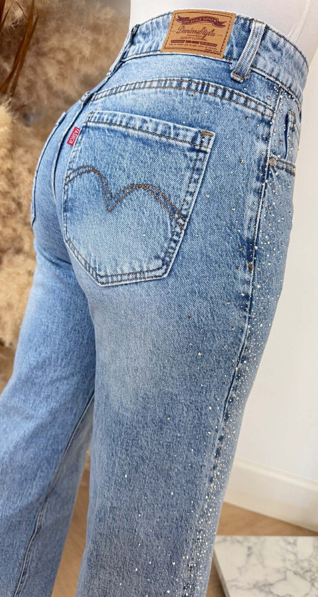 LEVI GLITTER WIDE LEG JEANS 66338 DENIMBLUE