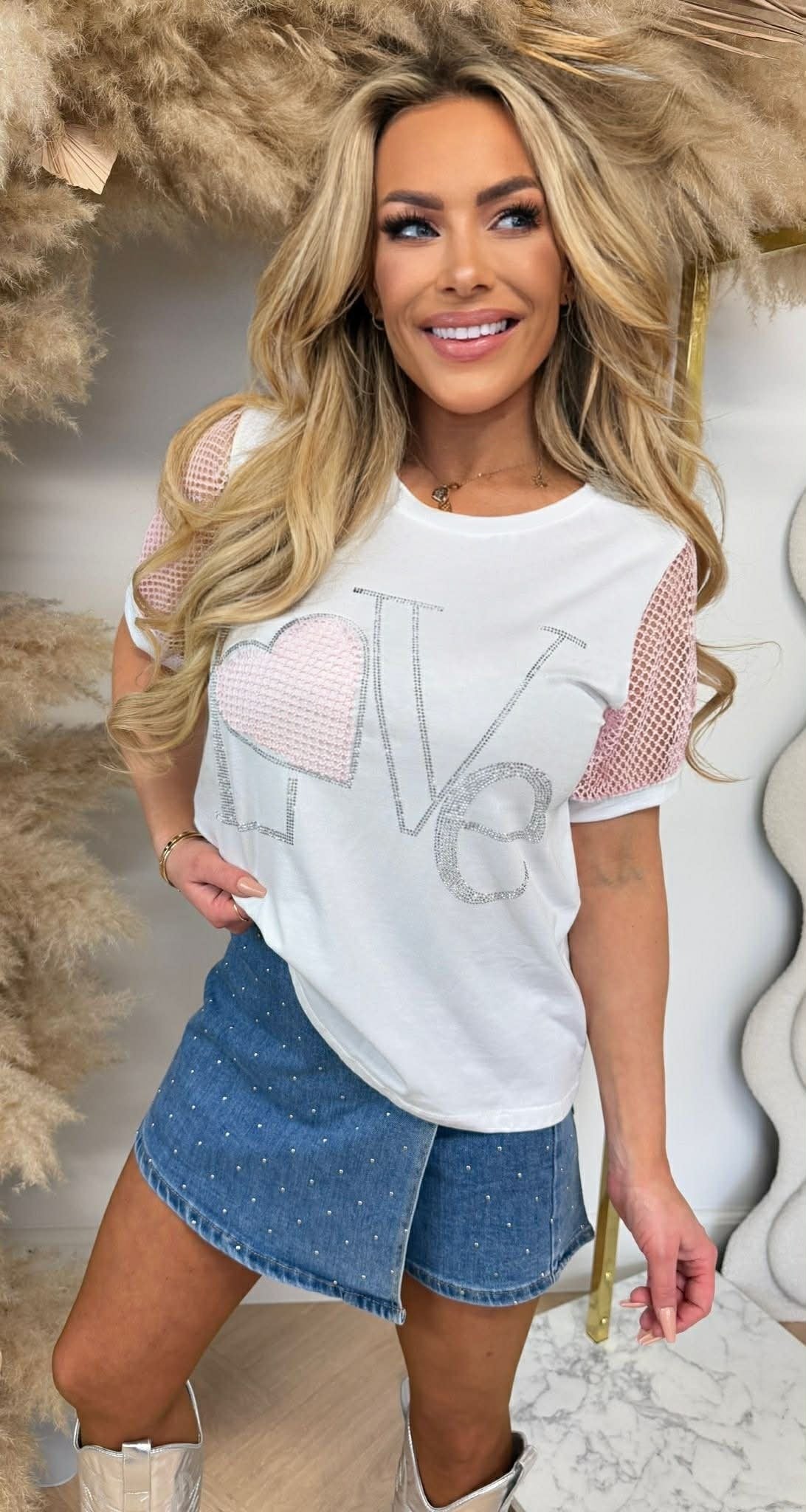 LOVE GAUZE TEE PINK