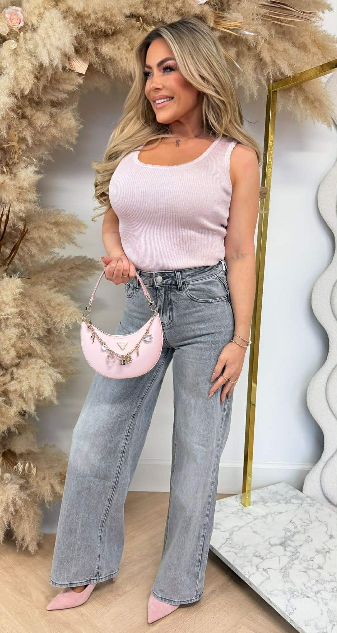 TOP CÔTELÉ LUREX 6036 ROSE