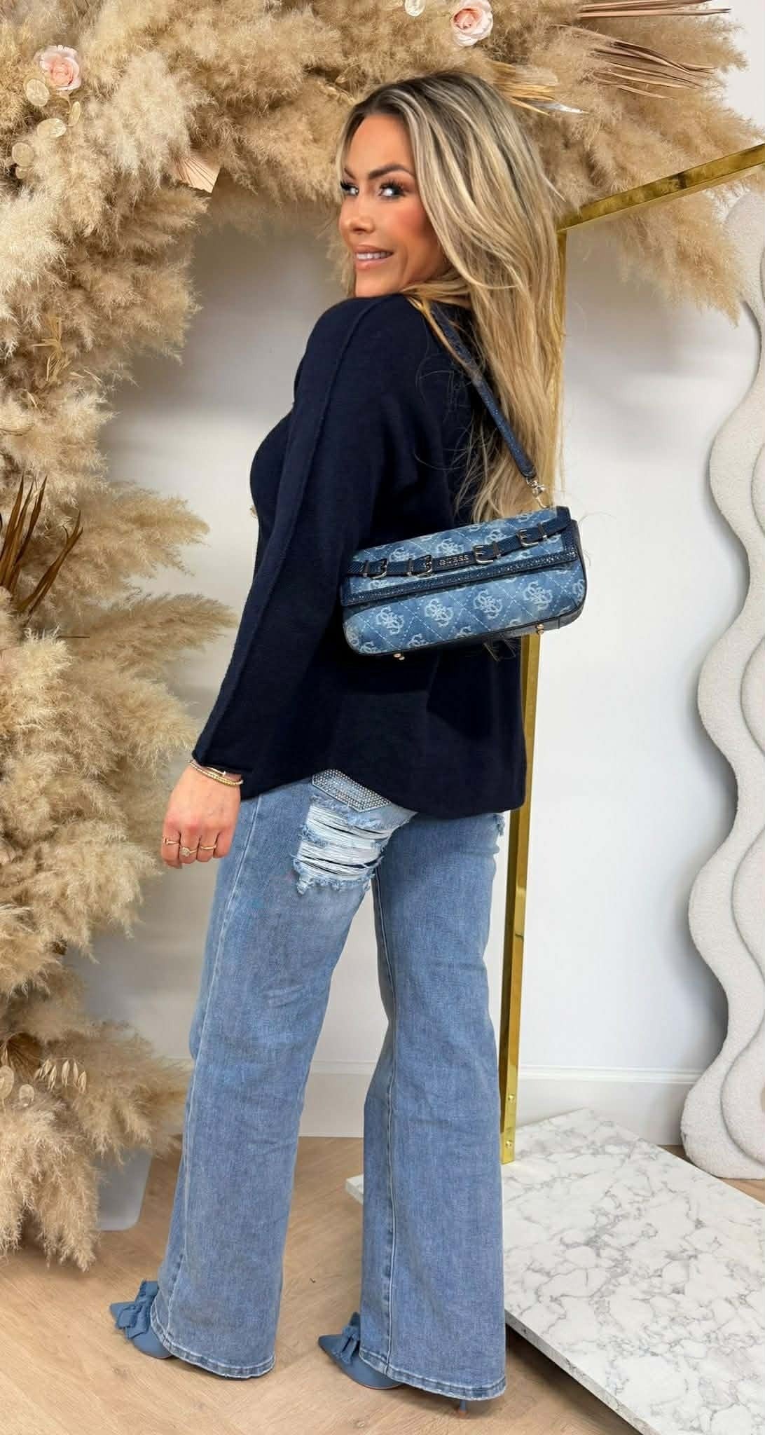MINDY SOFT V TOP NAVY